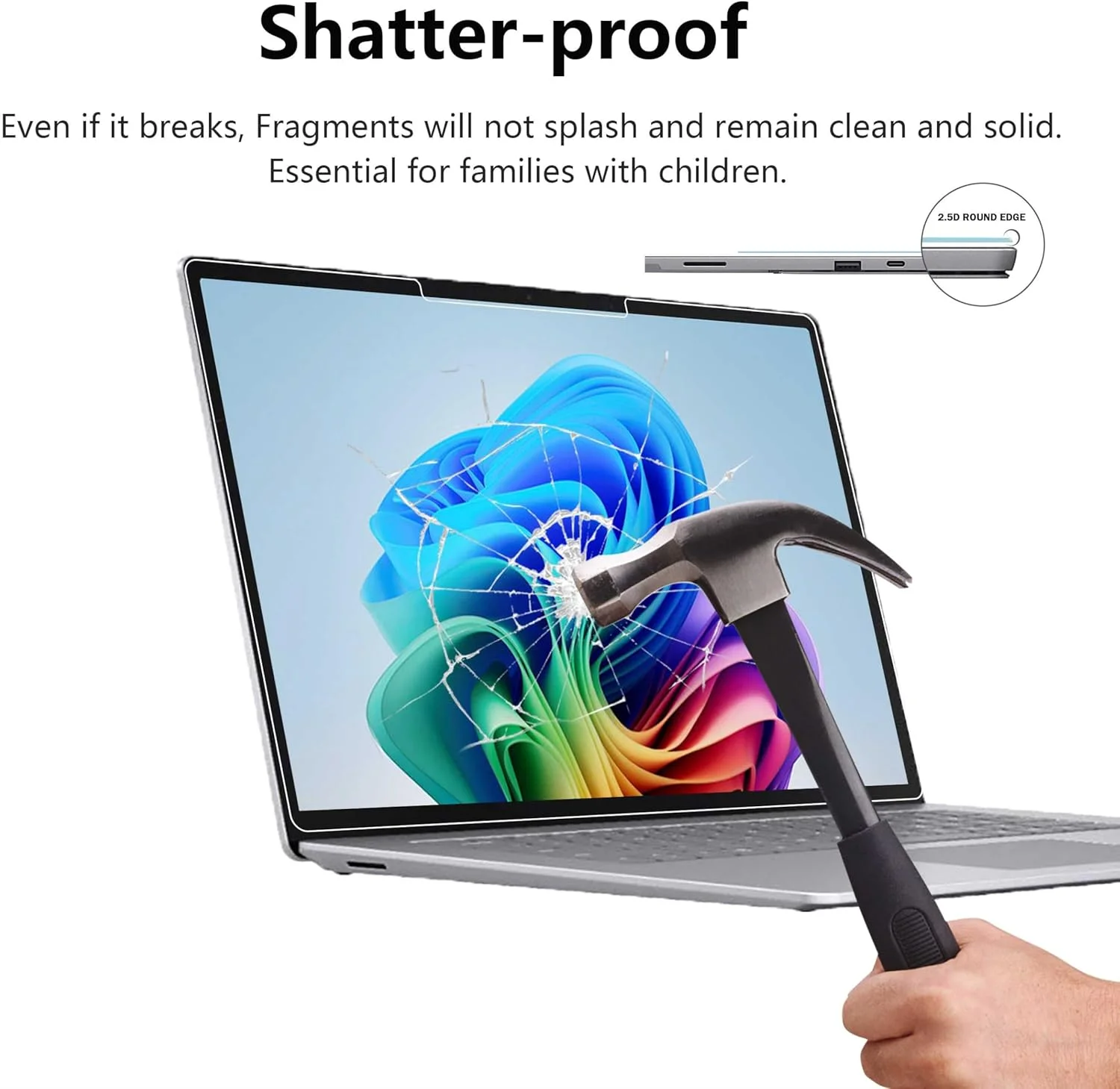 محافظ صفحه نمایش شیشه ای سخت شده Adeway برای سرفیس لپ تاپ 13 اینچی (2025)، UltraGlass 9H+ برای مقاومت 3 برابر بیشتر در برابر خراش، محافظت در برابر ضربه، وضوح HD، مقاوم در برابر اثر انگشت، بسته 2 عددی