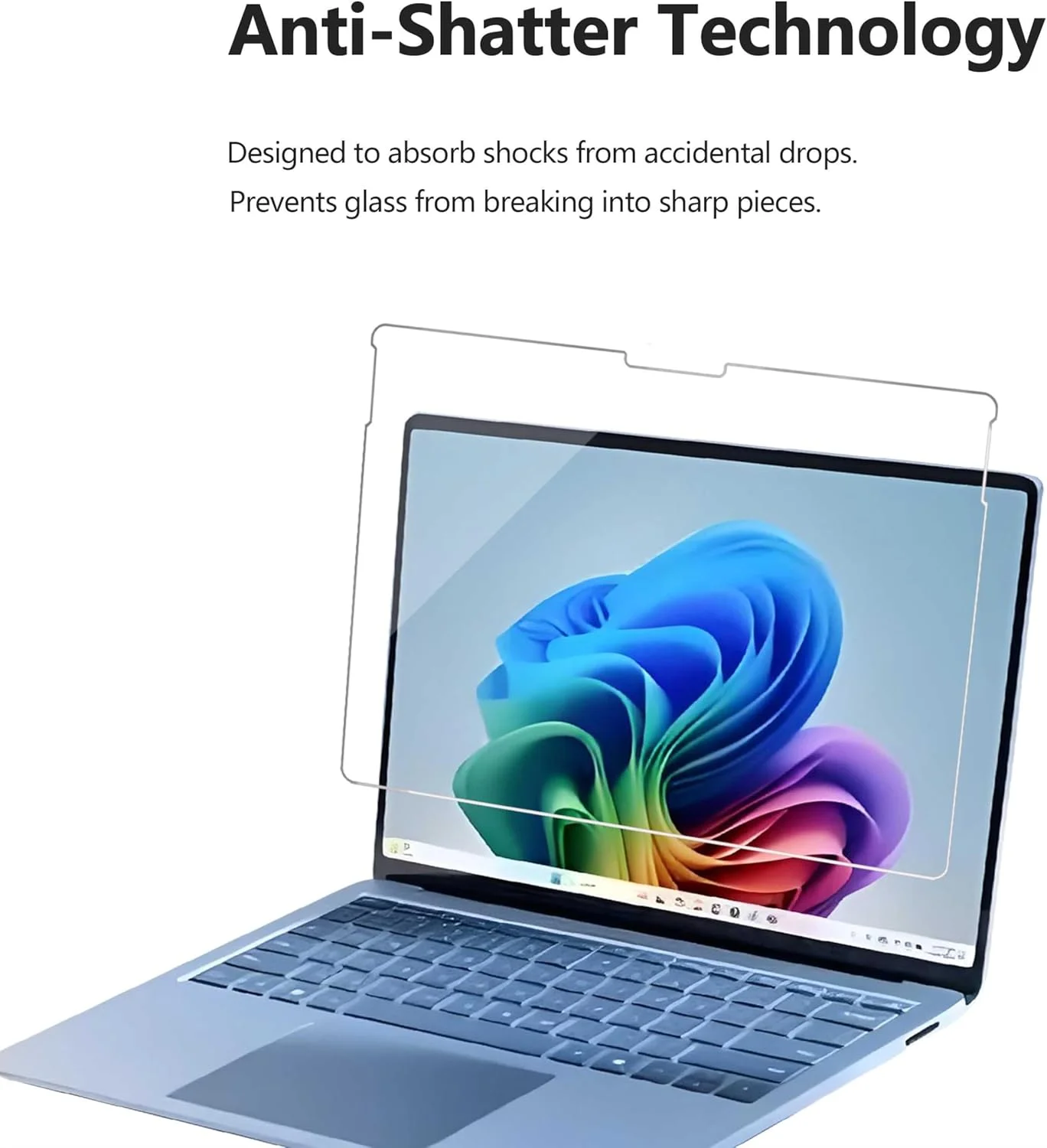 محافظ صفحه نمایش شیشه ای سخت شده Adeway برای سرفیس لپ تاپ 13 اینچی (2025)، UltraGlass 9H+ برای مقاومت 3 برابر بیشتر در برابر خراش، محافظت در برابر ضربه، وضوح HD، مقاوم در برابر اثر انگشت، بسته 2 عددی