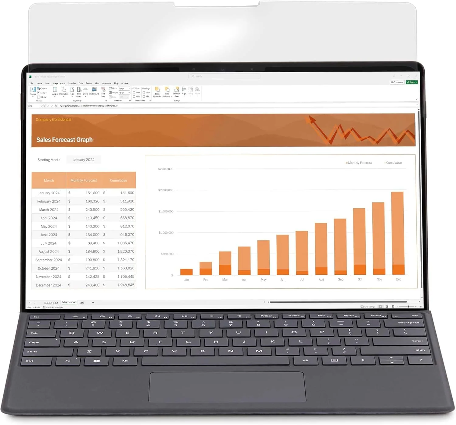 محافظ صفحه نمایش 4 طرفه لپ تاپ StarTech.com برای Surface Laptop Go 1/2/3 سایز 12.4 اینچ، محافظ حریم خصوصی، محافظ دید افقی/عمودی، لمسی