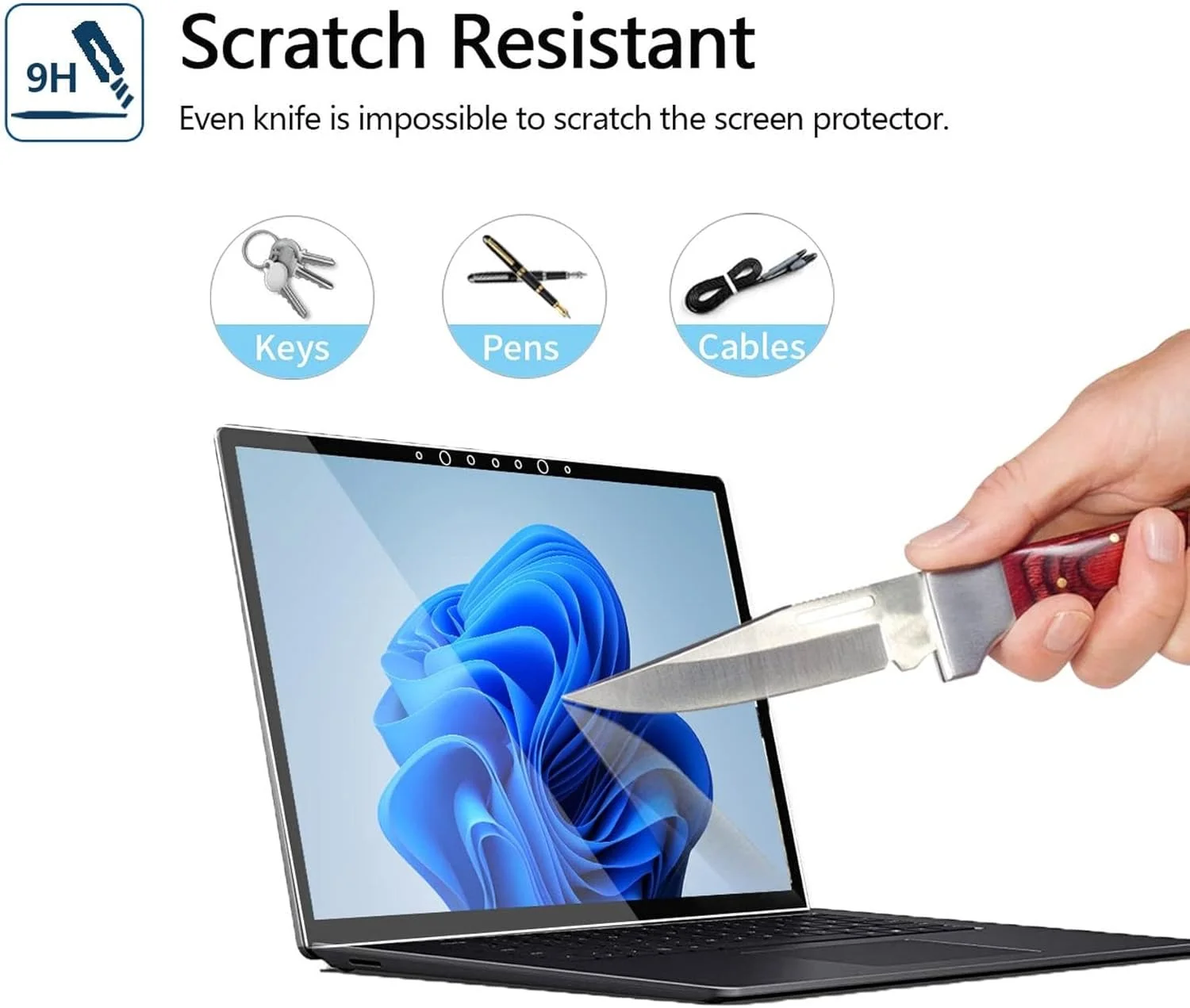 Adeway [2 عدد] محافظ صفحه نمایش شیشه ای حرارت دیده مناسب برای Microsoft Surface Laptop 5/ Laptop 6 (2024)/4/3/2/1، وضوح بسیار بالا/نصب آسان - 13.5 اینچ