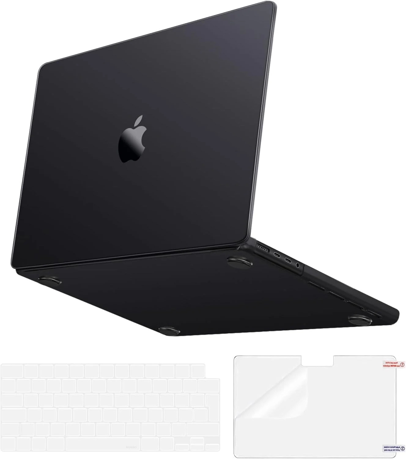 محافظ باریک Mosiso سازگار با مک بوک پرو ۱۴ اینچ مدل های ۲۰۲۵-۲۰۲۱ M5 M4 M3 M2 M1 A3434 A3112 A3185/3401 A2918/2992/2779/2442، قاب سخت رنگی فوق العاده نازک، محافظ صفحه کلید و محافظ صفحه نمایش، مشکی فضایی