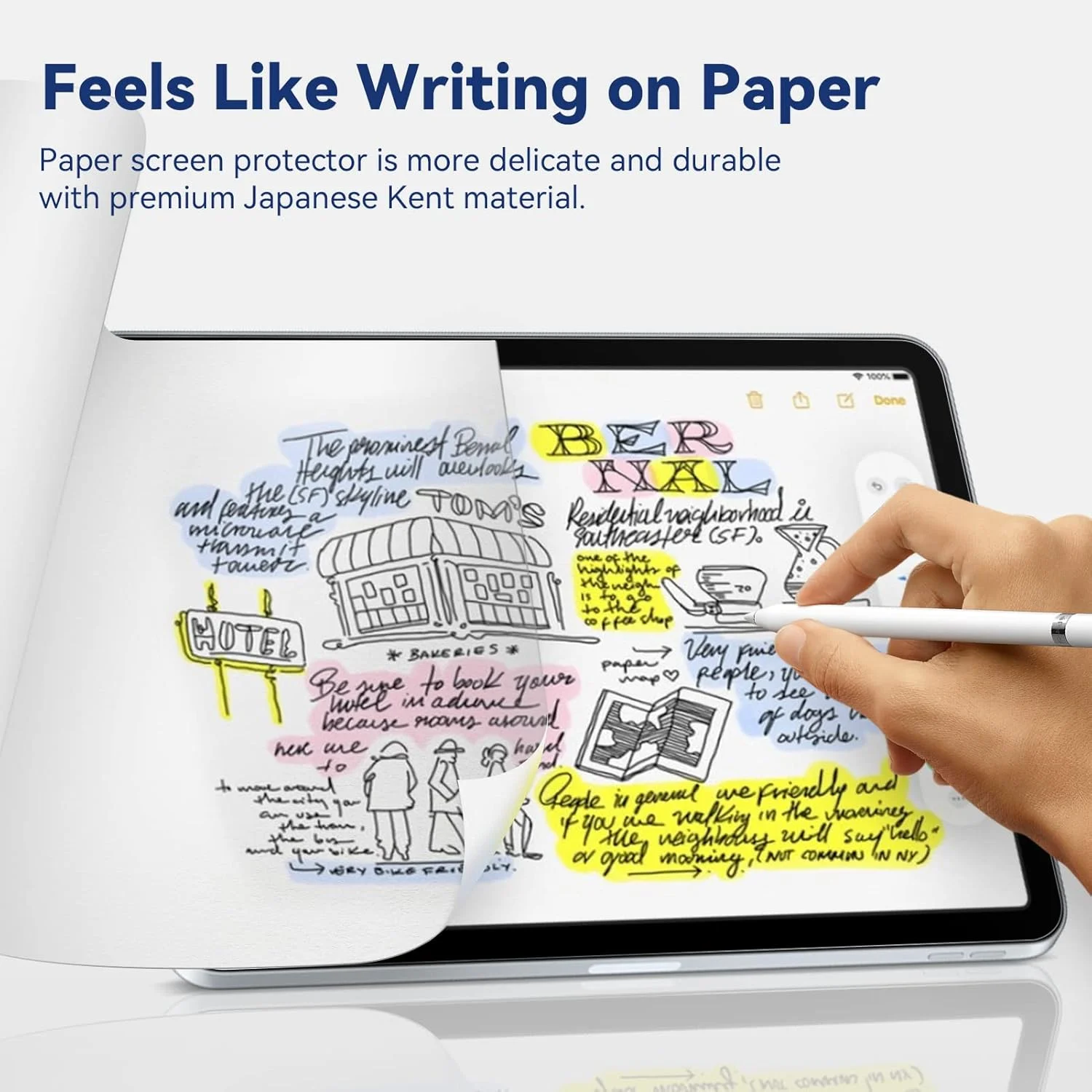 محافظ صفحه نمایش آیپروکو [بسته 2 عددی] مناسب آیپد نسل 10 با صفحه نمایش 10.9 اینچ، سازگار با کاغذ، محافظ صفحه نمایش مات برای طراحی و نوشتن، ضد تابش نور آبی