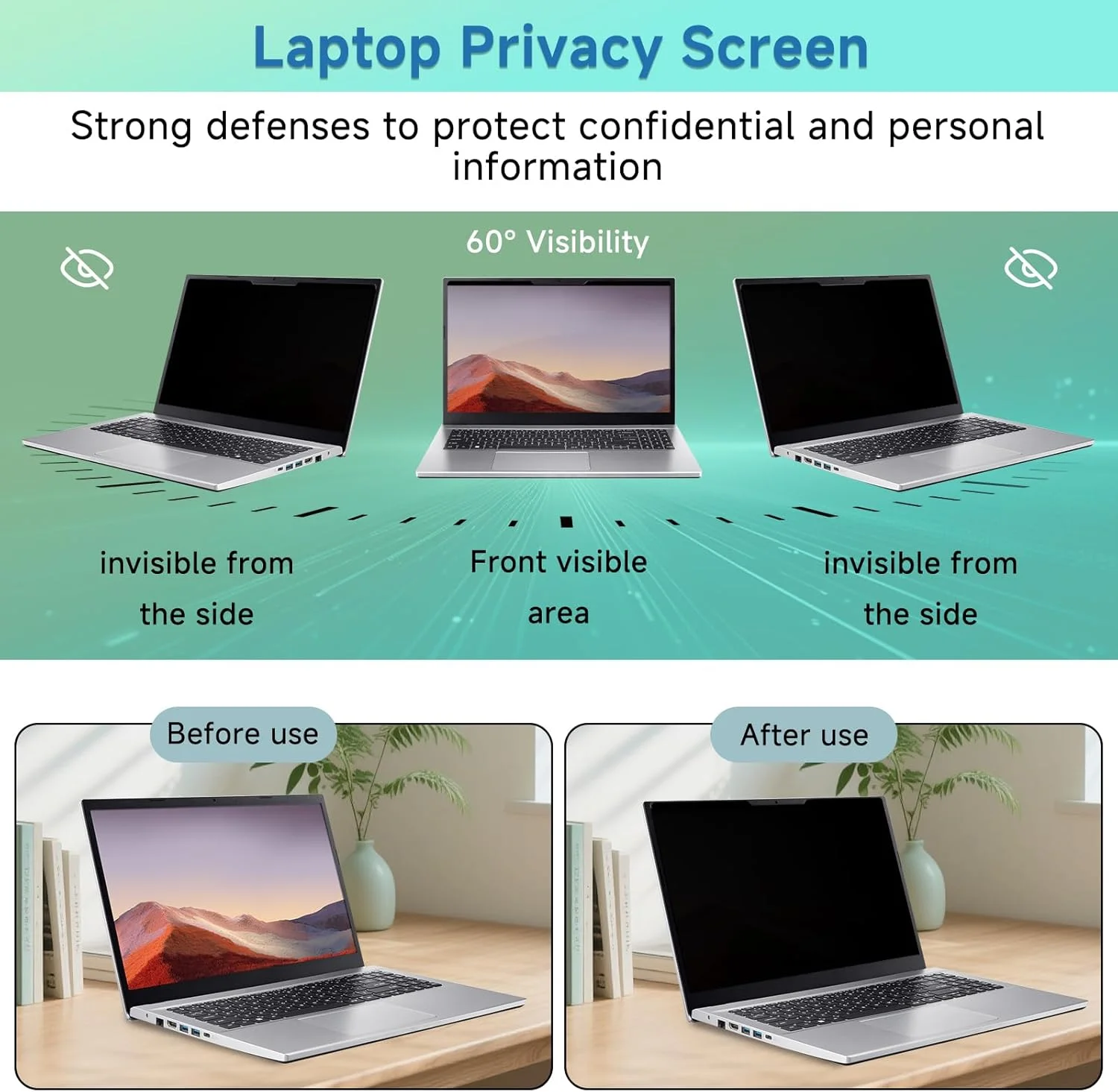محافظ صفحه نمایش حریم خصوصی مغناطیسی لپ تاپ 16 اینچ 16:10، ضد نور آبی، ضد تابش نور، محافظ صفحه نمایش، فیلتر حریم خصوصی جداشدنی برای Hp/Dell/Acer/Lenovo/ThinkPad/Asus