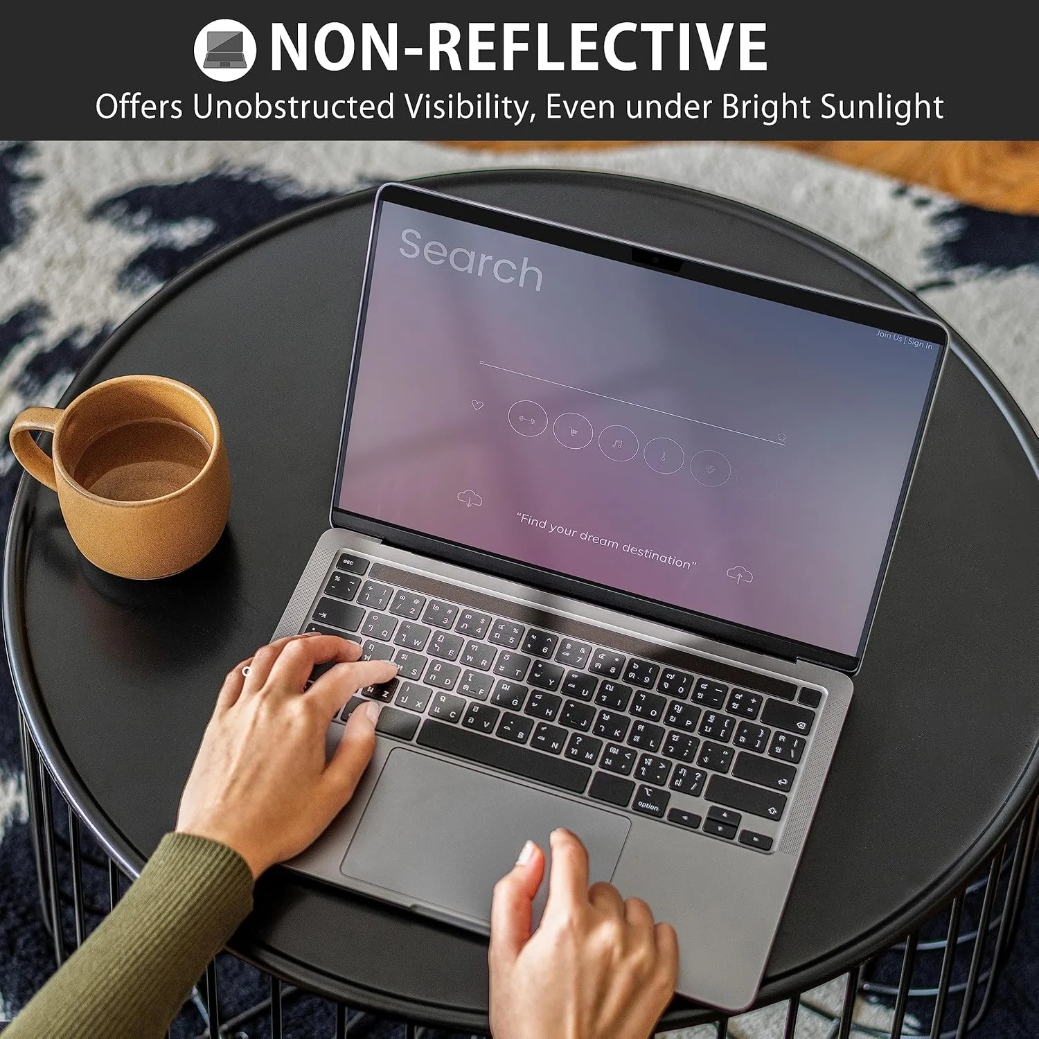 محافظ صفحه نمایش مغناطیسی نور آبی [مات] سازگار با اپل مک بوک ایر ۱۳.۶ اینچ [مدل A2681-2022 M2] - فیلتر نور آبی قابل جدا شدن