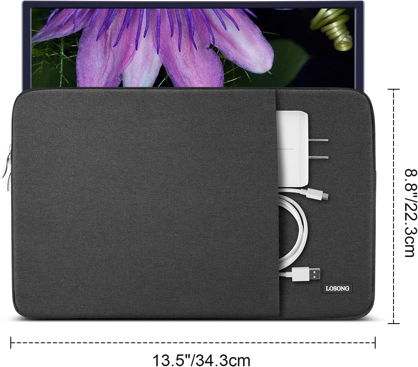 کیف حمل مانیتور قابل حمل 35.6 سانتی‌متری (14 اینچ)، کیف محافظ برای اکثر مانیتورهای قابل حمل 14 اینچی، مقاوم در برابر آب، کیف نمایشگر قابل حمل با جیب لوازم جانبی، اندازه: 34.3 x 22.4 سانتی‌متر، مشکی