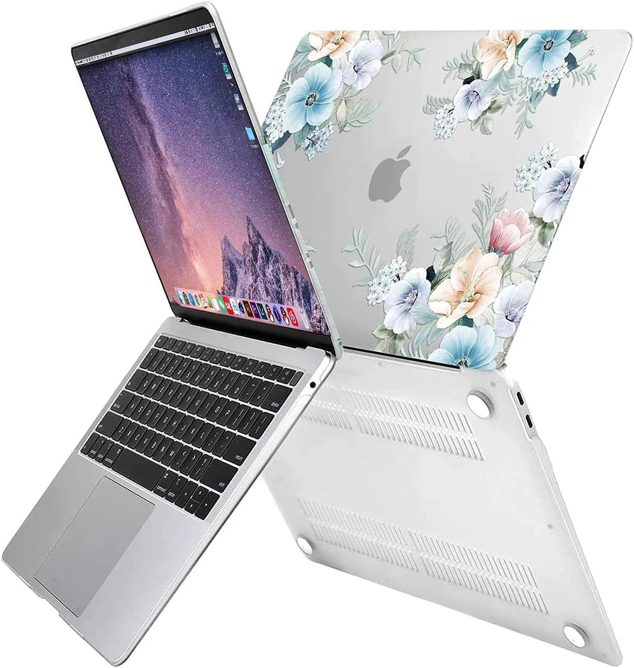 کاور محافظ موسیسو سازگار با مک بوک ایر 13 اینچ 2018-2021 مدل های A2337 M1, A2179, A1932 رتینا با تاچ آیدی، کاور هارد پلاستیکی طرح Creeper Trompete، محافظ کیبورد، محافظ صفحه نمایش و کیف نگهداری، شفاف