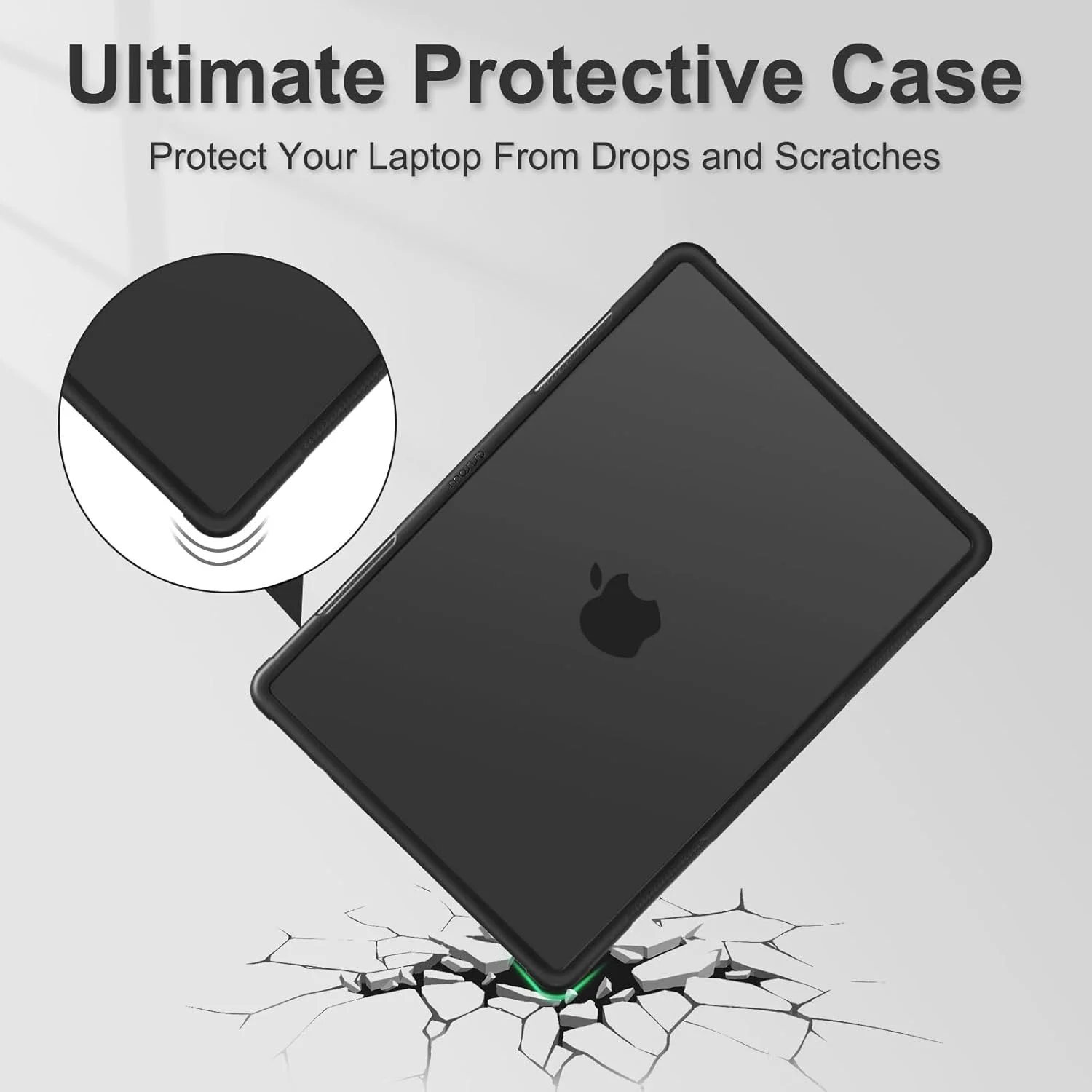 محافظ مقاوم و پایه دار لپ تاپ MOSISO سازگار با مک بوک پرو 14 اینچ مدل های A3434, A3112, A3185, A3401, A2918, A2992, A2779, A2442 (2021-2025) به همراه محافظ کیبورد و محافظ صفحه نمایش و تبدیل Type-C، مشکی