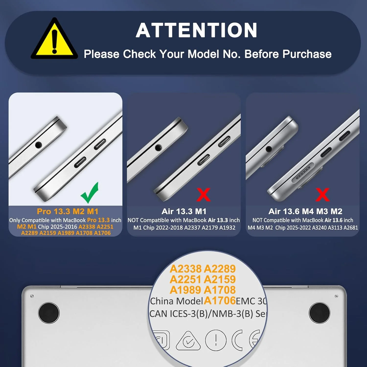 کیف محافظ MOSISO سازگار با MacBook Pro 13 2024-2016 M2 A2338 M1 A2251 A2289 A2159 A1989 A1708، هارد شل پلاستیکی، کیف آستین‌دار پفی، محافظ صفحه کلید، پوشش وب‌کم و محافظ صفحه نمایش، سرمه‌ای