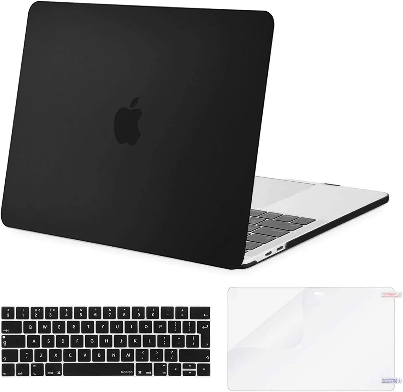 کاور محافظ موسیسو سازگار با مک بوک پرو ۱۳ اینچ مدل های ۲۰۲۴ ۲۰۲۳ ۲۰۲۲-۲۰۱۶ M2 M1 A2338 A2289 A2251 A2159 A1989 A1706 A1708، هارد کیس پلاستیکی، محافظ کیبورد و محافظ صفحه نمایش، مشکی
