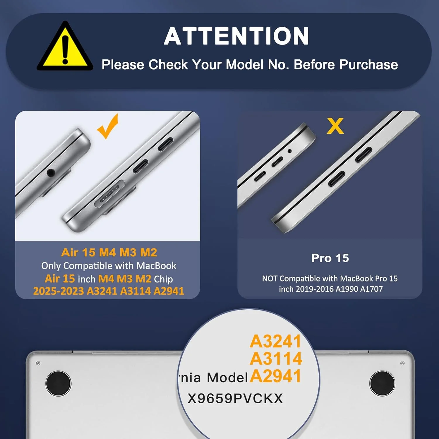 کاور MOSISO سازگار با مک بوک ایر 15 اینچ M4 M3 M2 A3241 A3114 A2941 تراشه 2023 2024 2025، کاور هارد پلاستیکی براق اکلیلی و محافظ صفحه کلید و محافظ صفحه نمایش و کیف نگهداری، مشکی