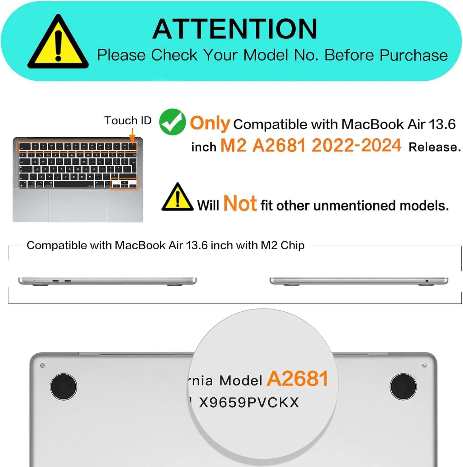 کاور محافظ سازگار با مک بوک ایر ۱۳ اینچ M4 M3 M2 2025 2024-2022 A3240 A3113 A2681، کاور هارد شل برای مک بوک ایر ۱۳.۶ اینچ و روکش کیبورد و محافظ صفحه نمایش و آداپتور Type-C، فراست