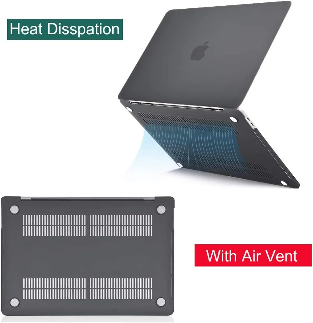 کاور موسیسو سازگار با مک بوک پرو ۱۶ اینچ مدل ۲۰۱۹ و ۲۰۲۰ (A2141) با تاچ بار و تاچ آیدی، هارد شل پلاستیکی، محافظ کیبورد، محافظ صفحه نمایش و کیف نگهداری، خاکستری