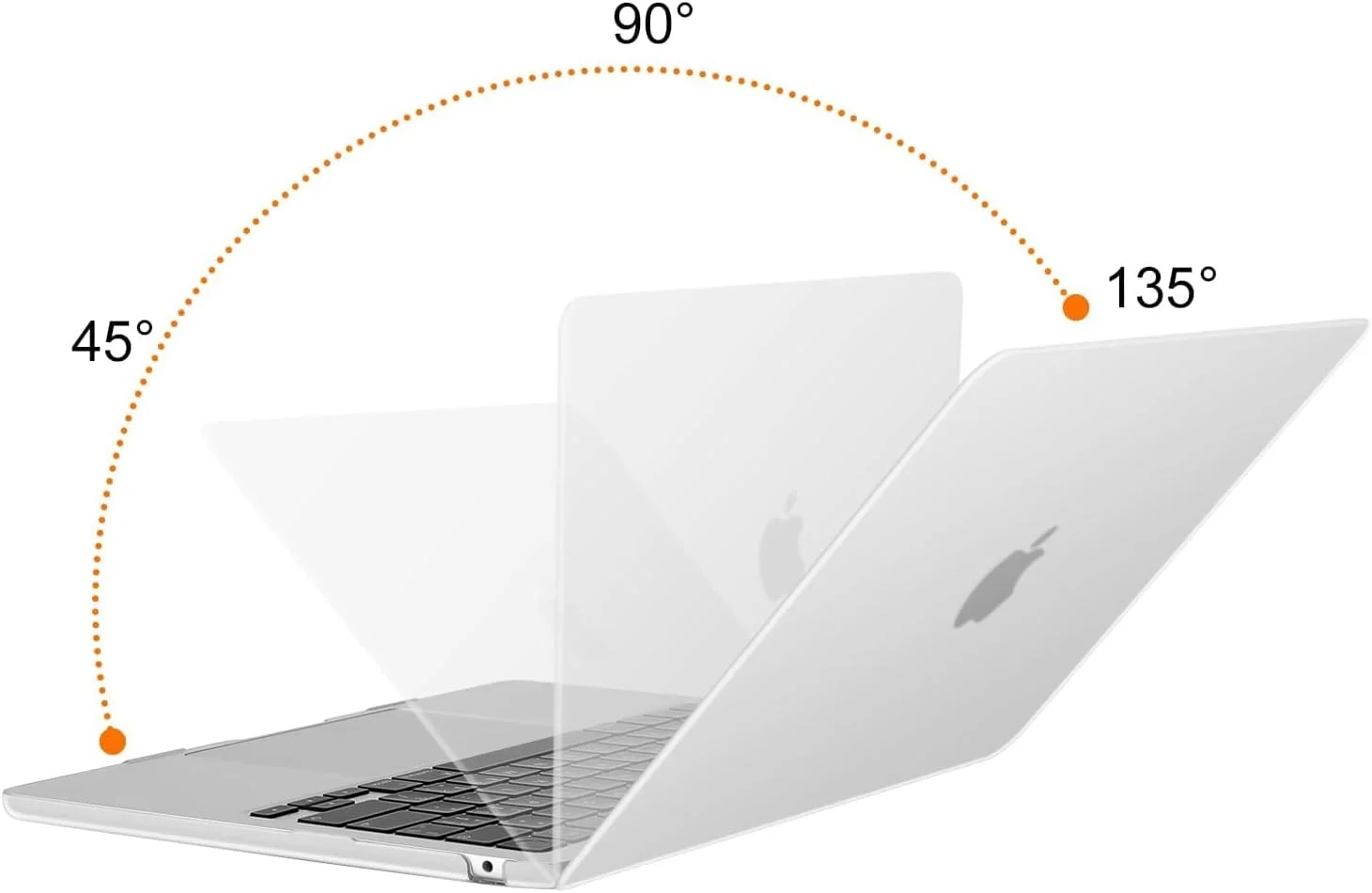 کاور محافظ سازگار با مک بوک ایر ۱۳ اینچ M4 M3 M2 2025 2024-2022 A3240 A3113 A2681، کاور هارد شل برای مک بوک ایر ۱۳.۶ اینچ و روکش کیبورد و محافظ صفحه نمایش و آداپتور Type-C، فراست