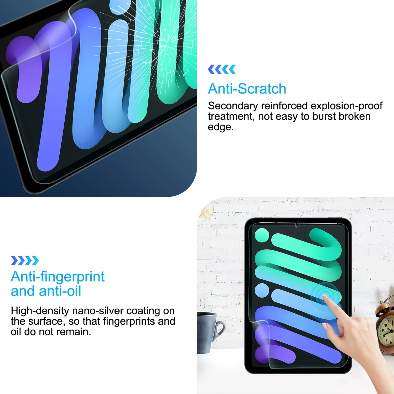 محافظ صفحه نمایش HaruYo برای Apple iPad mini 7 (A17 Pro 2024) 8.3 اینچ / iPad mini 6 (8.3 اینچ)، فیلتر ضد نور آبی مات