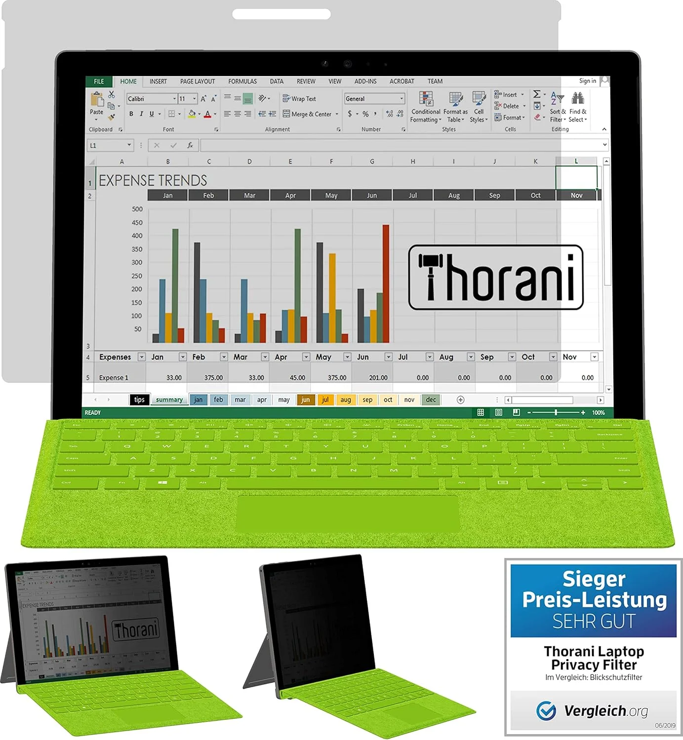 محافظ صفحه نمایش حریم خصوصی برای لپ تاپ های مایکروسافت سرفیس 3، 4 و 5 (15 اینچ) - محافظ صفحه نمایش از نگاه های ناخواسته محافظت می کند