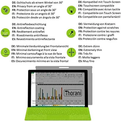 محافظ صفحه نمایش حریم خصوصی برای لپ تاپ های مایکروسافت سرفیس 3، 4 و 5 (15 اینچ) - محافظ صفحه نمایش از نگاه های ناخواسته محافظت می کند
