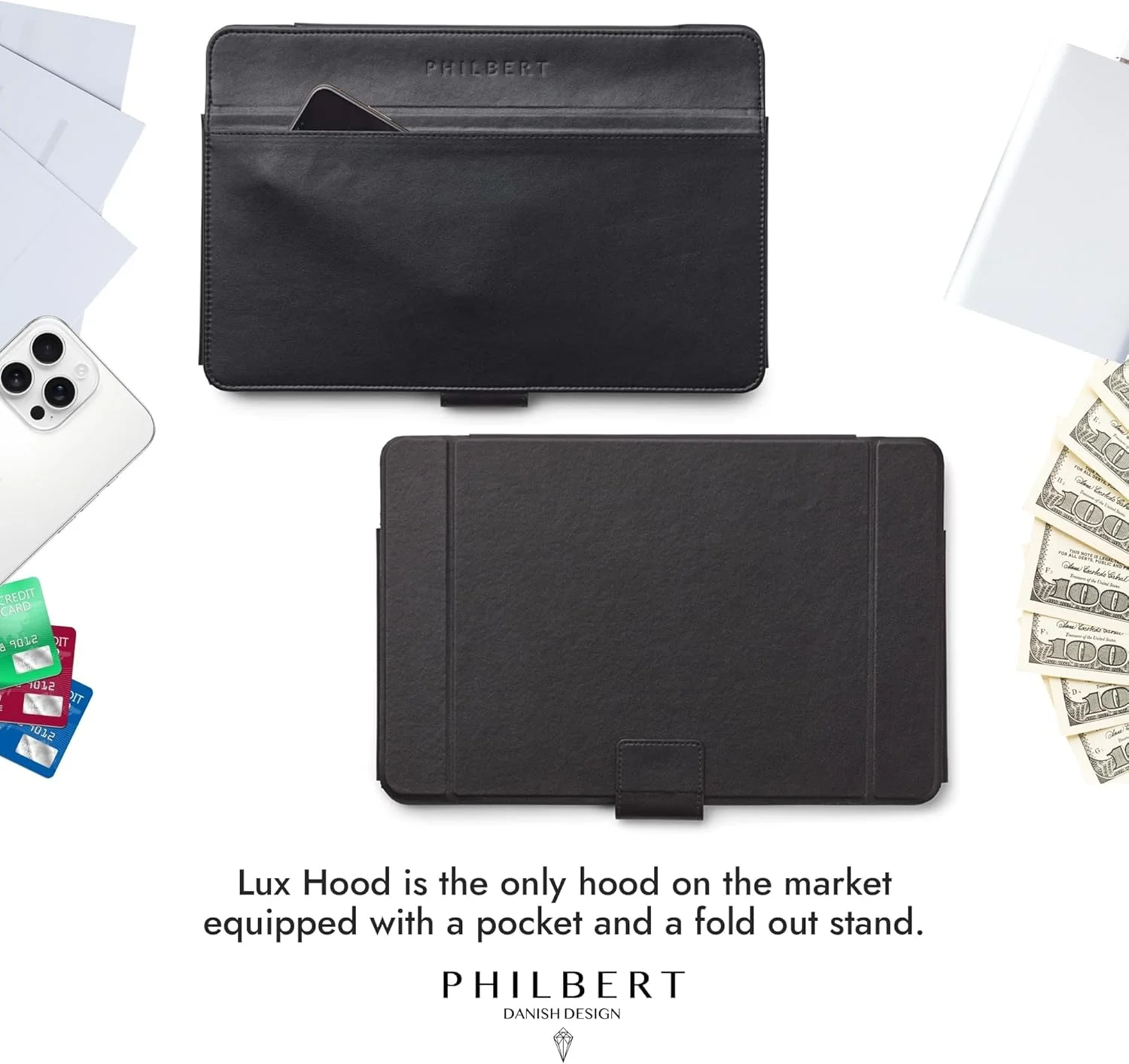 آفتابگیر صفحه نمایش لپ تاپ 4 در 1 لوکس: محافظت در برابر نور خورشید | حفظ حریم خصوصی | محافظت در برابر گرما | افزایش کنتراست. 15/16 اینچ یونیورسال. خودایستا، با جیب پشتی. ثبت اختراع D790551 - مشکی