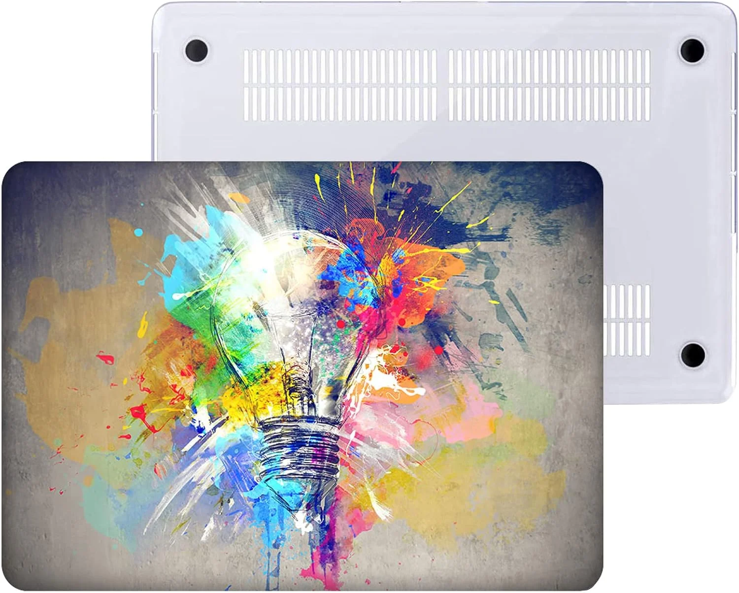 سازگار با کاور مک بوک ایر 15 اینچ مدل 2025 2024 2023 M4 A3241 M3 A3114 M2 A2941، کاور محافظ و محافظ صفحه کلید EU و محافظ صفحه نمایش، لامپ رنگارنگ