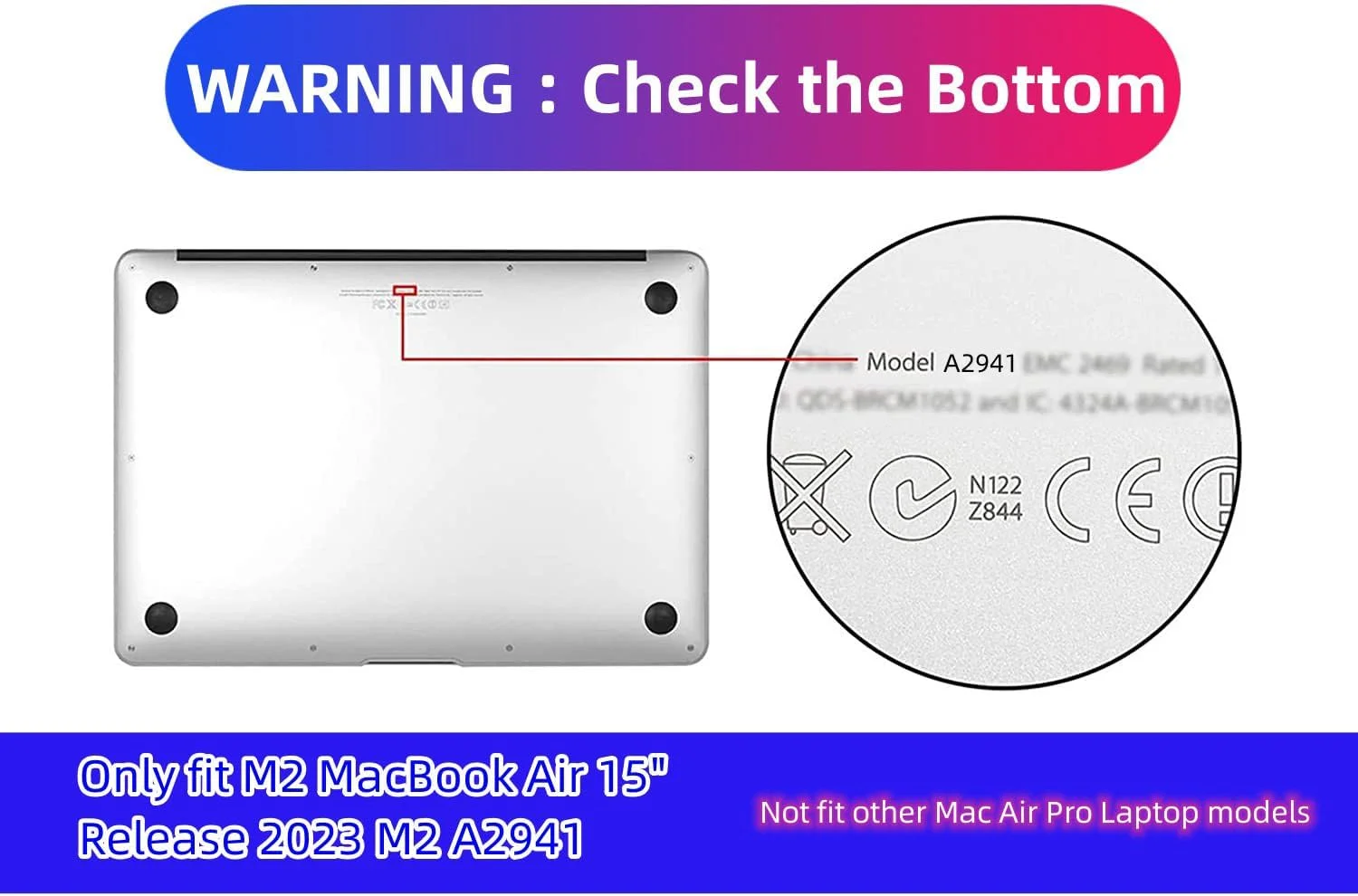 سازگار با کاور مک بوک ایر 15 اینچ مدل 2025 2024 2023 M4 A3241 M3 A3114 M2 A2941، کاور محافظ و محافظ صفحه کلید EU و محافظ صفحه نمایش، لامپ رنگارنگ