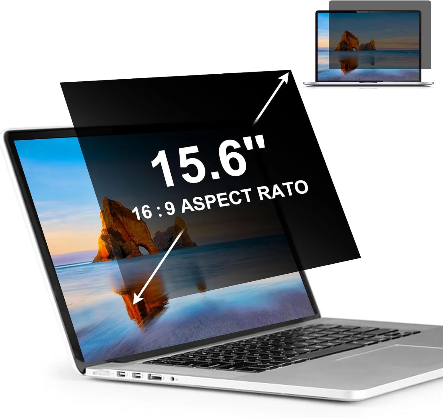 محافظ صفحه نمایش حریم خصوصی لپ تاپ 15.6 اینچی با نسبت تصویر 16:9، فیلتر محافظ صفحه نمایش برای لپ تاپ های 15.6 اینچی، محافظ صفحه نمایش ضد تابش و ضد دید برای لنوو، اچ پی، دل، ایسوس