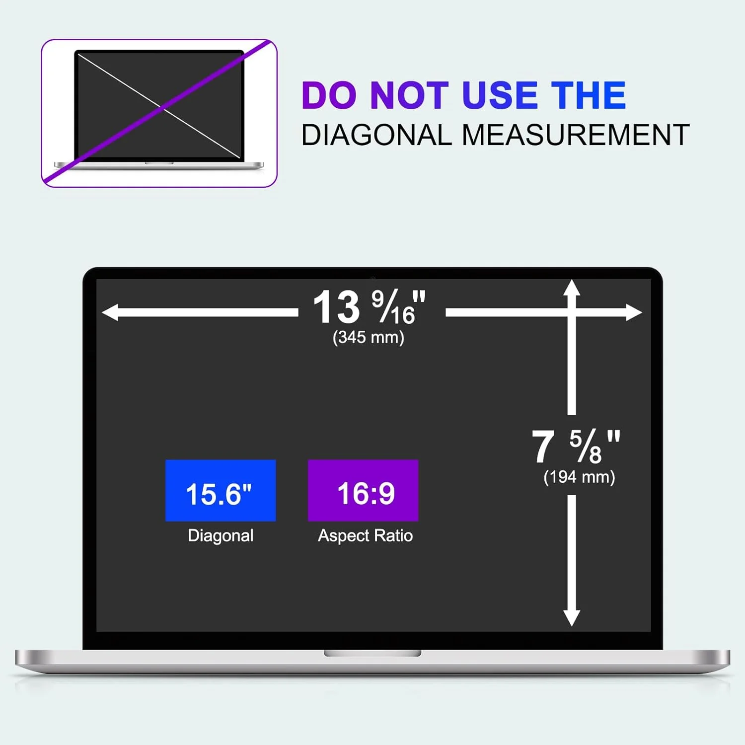 محافظ صفحه نمایش حریم خصوصی لپ تاپ 15.6 اینچی با نسبت تصویر 16:9، فیلتر محافظ صفحه نمایش برای لپ تاپ های 15.6 اینچی، محافظ صفحه نمایش ضد تابش و ضد دید برای لنوو، اچ پی، دل، ایسوس