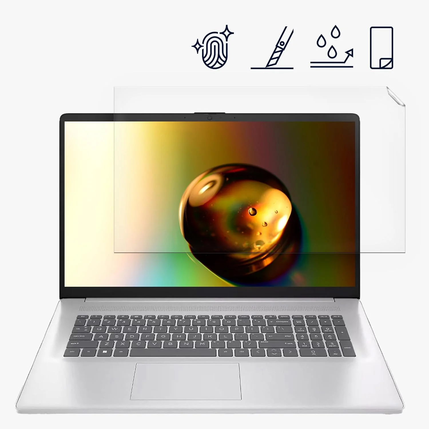 محافظ صفحه نمایش مات kwmobile سازگار با HP Windows11 HD+ 17.3" (9R3L8EA) - محافظ صفحه نمایش - ضد انعکاس