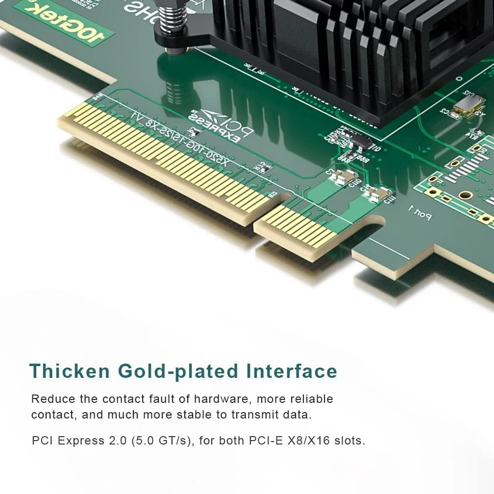 کارت شبکه 10 گیگابیت بر ثانیه Intel X520-DA1 به همراه فرستنده و گیرنده تک حالته 10G LR SFP+