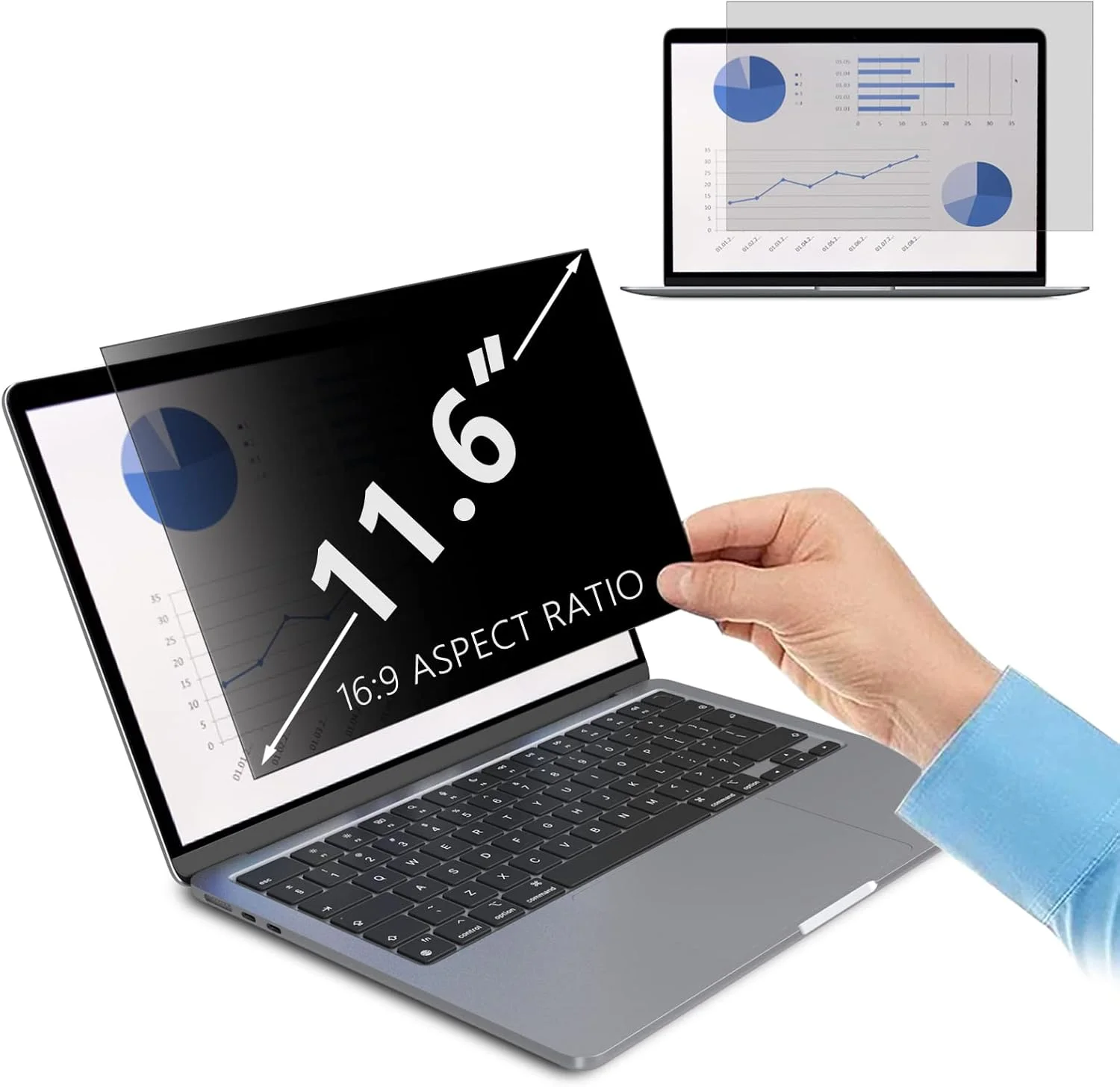 فیلتر حریم خصوصی 11.6 اینچی با نسبت تصویر 16:9، محافظ صفحه نمایش ضد جاسوسی برای لپ تاپ و مانیتور 11.6 اینچی با نسبت تصویر 16:9