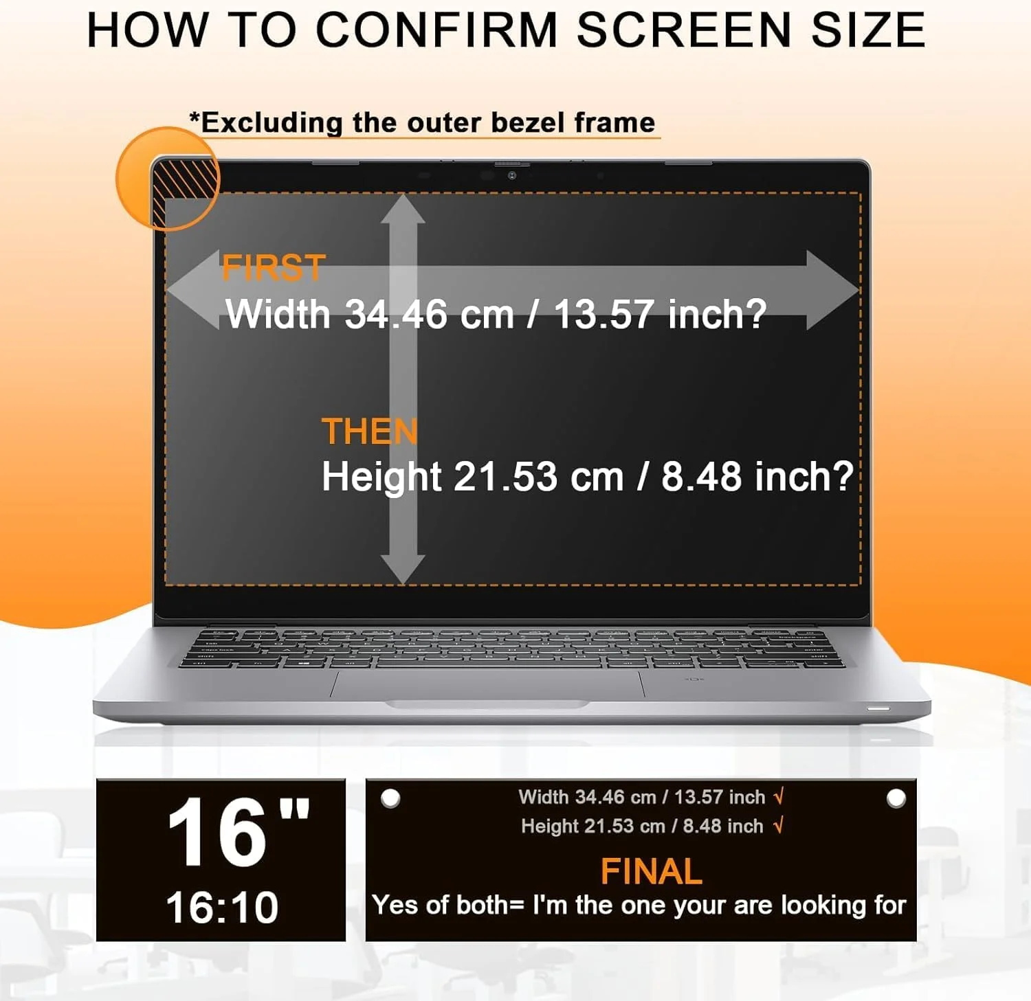 محافظ صفحه نمایش 16 اینچی با نسبت تصویر 16:10، فیلتر برای لپ تاپ، سازگار با HP/Dell/Acer/Lenovo/Thinkpad/Samsung/ASUS/LG، محافظ نور آبی قابل جابجایی، محافظ صفحه نمایش کامپیوتر 16:10
