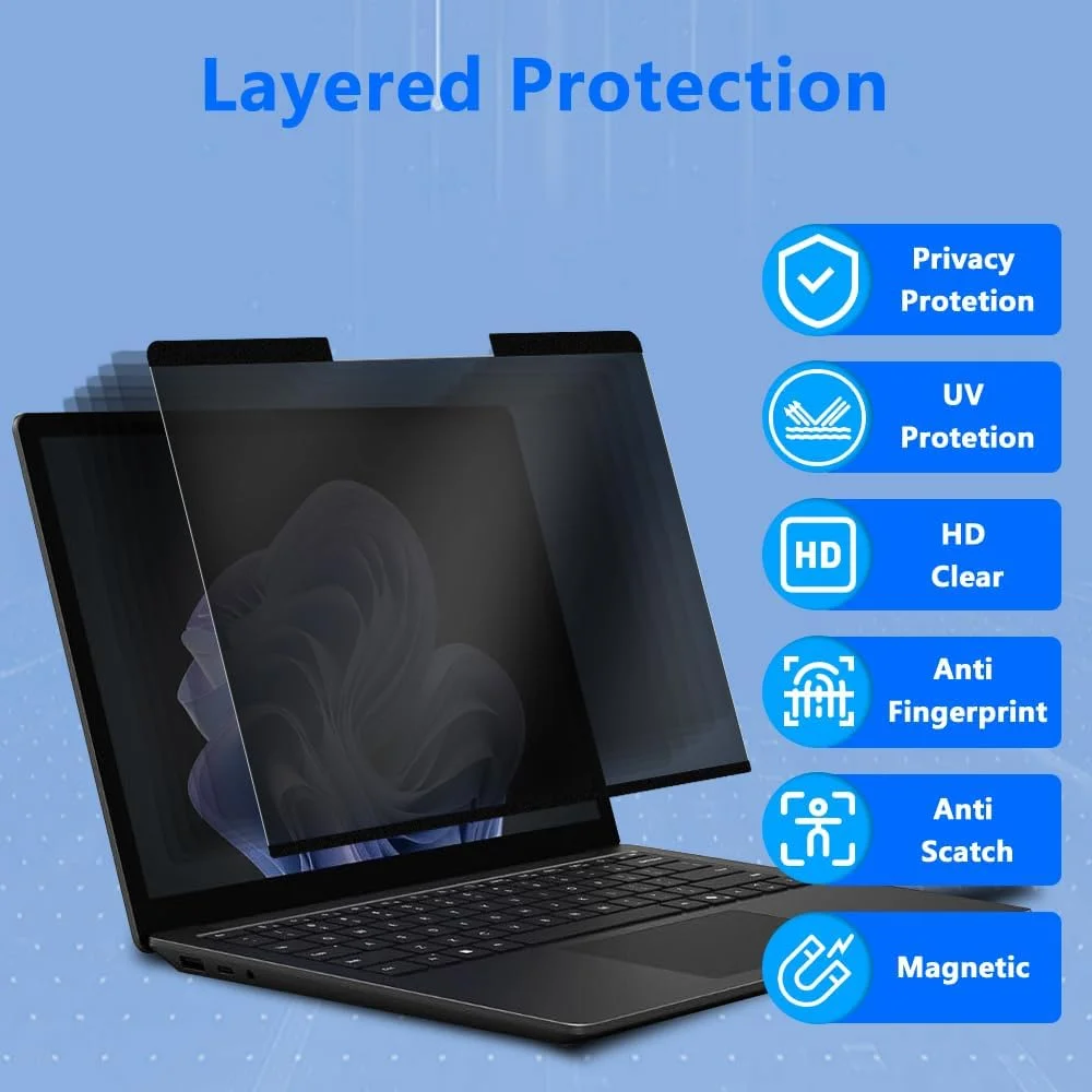 محافظ صفحه نمایش مغناطیسی HaruYo، سازگار با مایکروسافت سرفیس لپ تاپ 6/5/4/3/2/1 13.5 اینچ، محافظ صفحه نمایش حریم خصوصی، ضد نور آبی و قابل جدا شدن محافظ صفحه نمایش مغناطیسی HaruYo، سازگار با مایکروسافت سرفیس لپ تاپ 6/5/4/3/2/1 13.5 اینچ، محافظ صفحه نمایش حریم خصوصی، ضد نور آبی و قابل جدا شدن