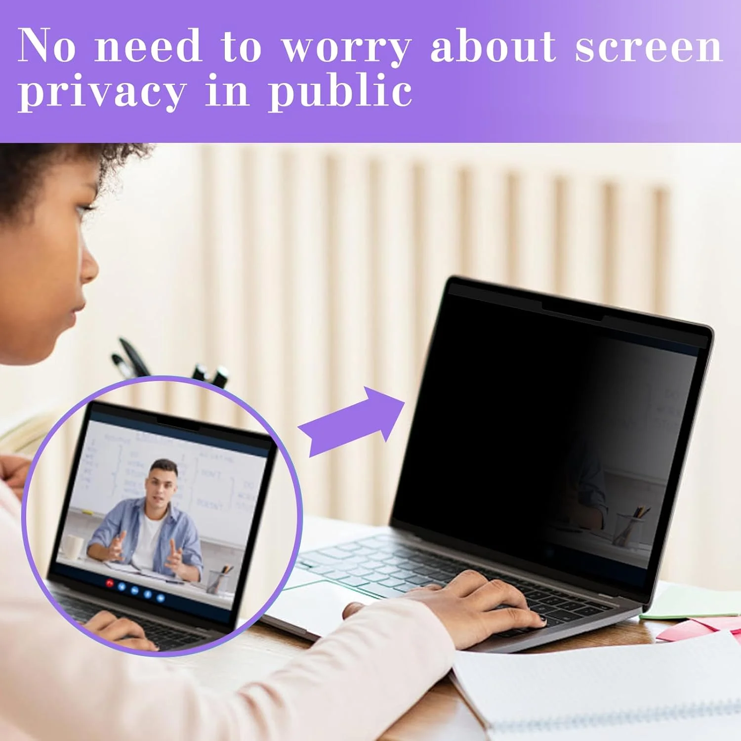 محافظ صفحه نمایش مغناطیسی برای لپ تاپ 14 اینچی، ضد نور آبی و ضد تابش نور، فیلتر حریم خصوصی جداشدنی برای 14 اینچ 16:10