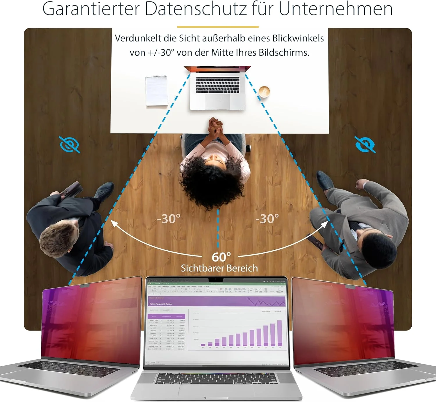 محافظ صفحه نمایش حریم خصوصی لپ تاپ 16 اینچی StarTech.com MacBook Pro M1 M2 M3 M4، دو طرفه ضد تابش نور (مات) و طلایی براق