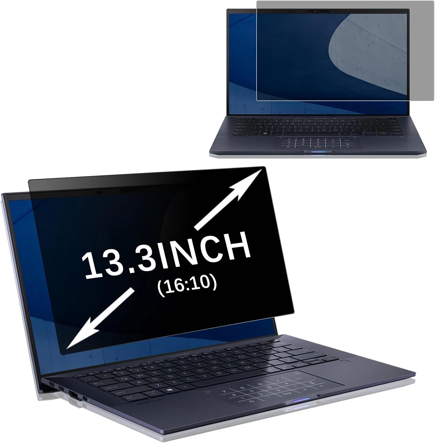 محافظ صفحه نمایش لپ تاپ 13.3 اینچ با نسبت تصویر 16:10، ضد نور آبی و ضد تابش نور، فیلتر حریم خصوصی جداشدنی 13.3 اینچ 16:10