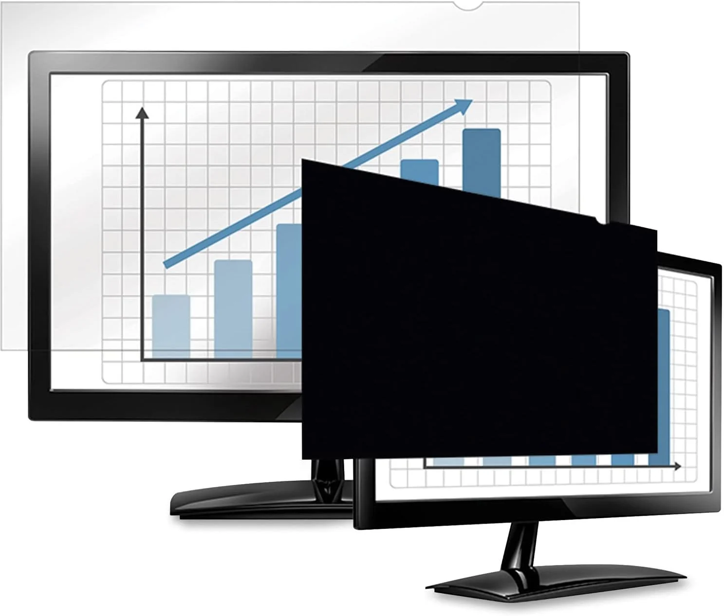محافظ صفحه نمایش حریم خصوصی Fellowes PrivaScreen - محافظ صفحه نمایش ضد تابش نور برای لپ تاپ 23.8 اینچ (16:9، 528 x 297 میلی متر)، نصب و جداسازی آسان با زبانه های Quick Reveal