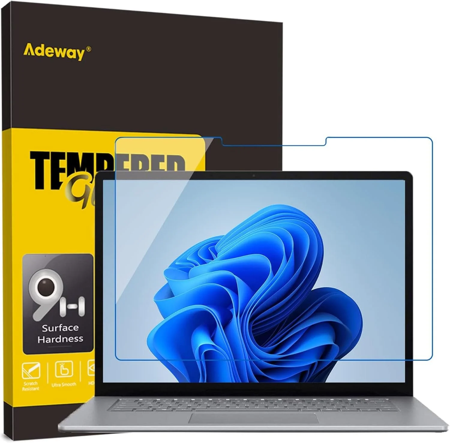 محافظ صفحه نمایش شیشه ای لپ تاپ Surface 5 13.5 اینچی Adeway، برش نور آبی، بدون حباب، محافظ صفحه نمایش برای Surface Laptop 6/5/4/3/2/1 (نسخه 2024)