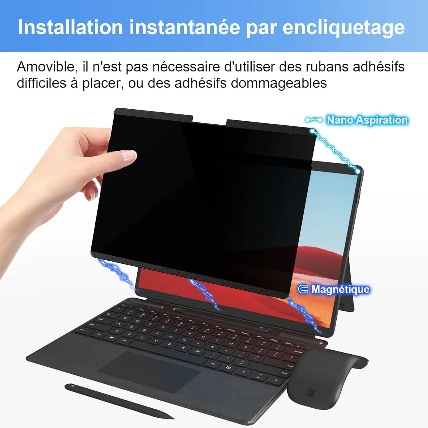 فیلتر حریم خصوصی مغناطیسی، سازگار با Microsoft Surface Laptop Studio 14.4 اینچ، محافظ صفحه نمایش جداشدنی برای Surface 35.9 سانتی متر (14.4 اینچ)، فیلتر نور آبی، صفحه نمایش ضد جاسوسی، 35.6 سانتی متر (14.4 اینچ)