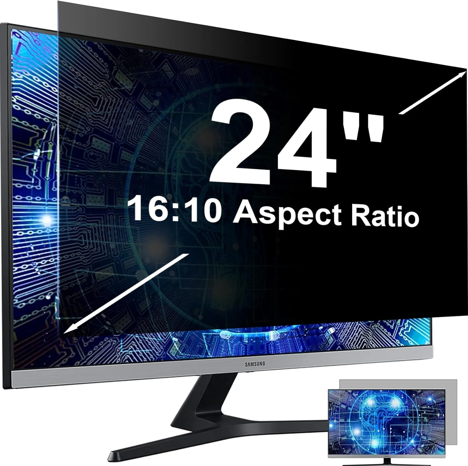 محافظ صفحه نمایش حریم خصوصی 24 اینچ، 16:10، فیلتر صفحه نمایش برای لپ تاپ، سازگار با HP/Dell/Acer/Lenovo/Thinkpad/Samsung/ASUS/LG، محافظ نور آبی قابل جابجایی، محافظ صفحه نمایش کامپیوتر 16:10