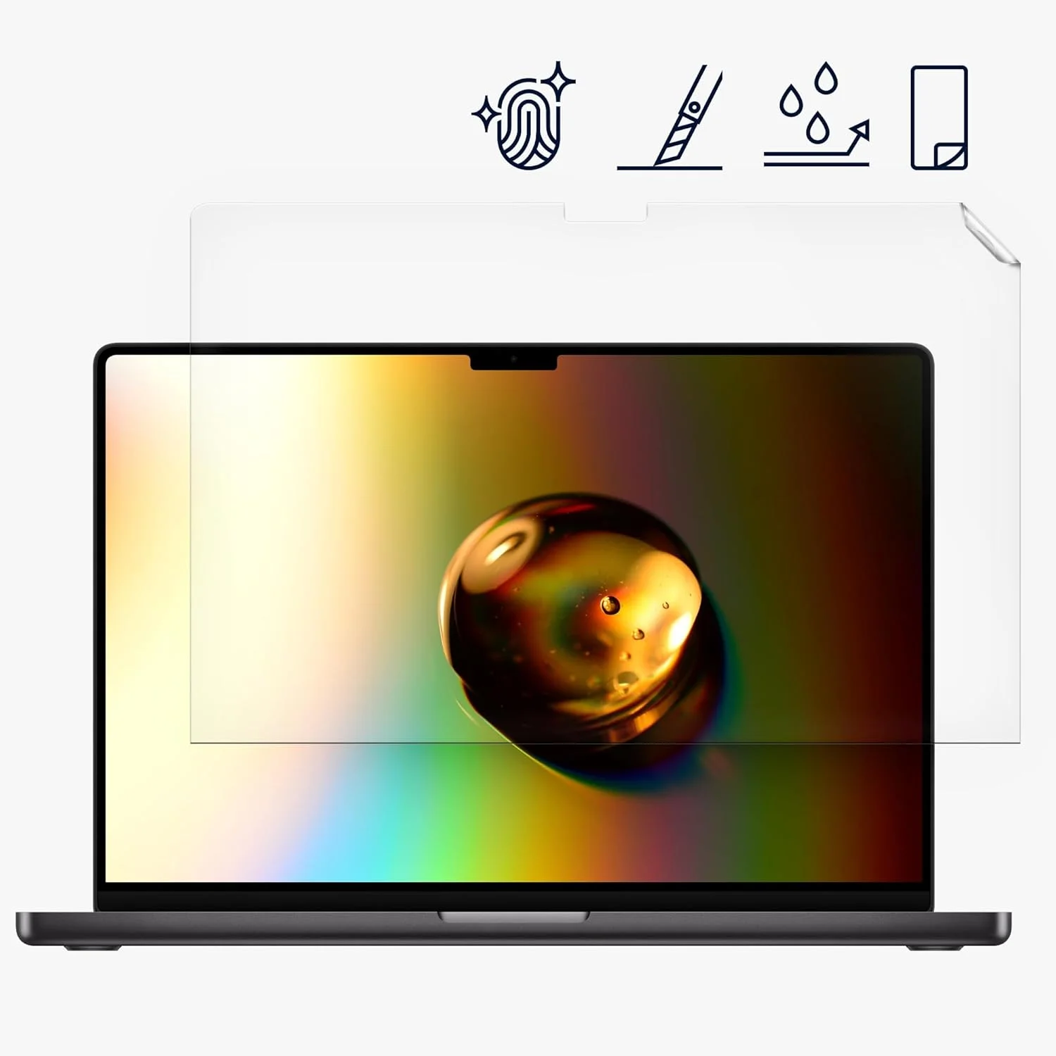 محافظ صفحه نمایش مات kwmobile سازگار با Apple MacBook Pro 14.2 2024 M4 A3112 / A3185 / A3401 - محافظ صفحه نمایش - ضد انعکاس