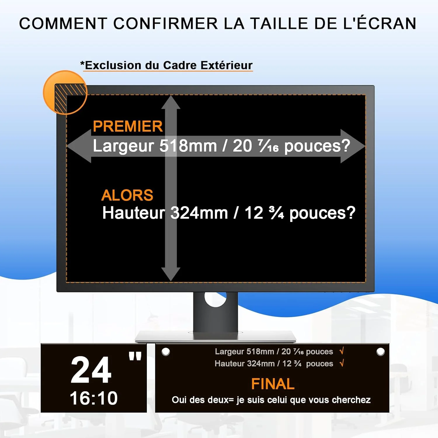 محافظ صفحه نمایش حریم خصوصی 24 اینچ، 16:10، فیلتر صفحه نمایش برای لپ تاپ، سازگار با HP/Dell/Acer/Lenovo/Thinkpad/Samsung/ASUS/LG، محافظ نور آبی قابل جابجایی، محافظ صفحه نمایش کامپیوتر 16:10