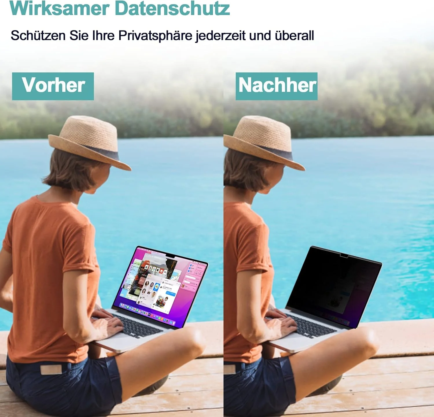 محافظ صفحه نمایش حریم خصوصی مغناطیسی ایپروکو برای مک بوک پرو 16 اینچ 2021-2025 (M1, M2, M3, M4, Pro, Max)، فیلتر نور آبی جداشدنی برای لپ تاپ مک