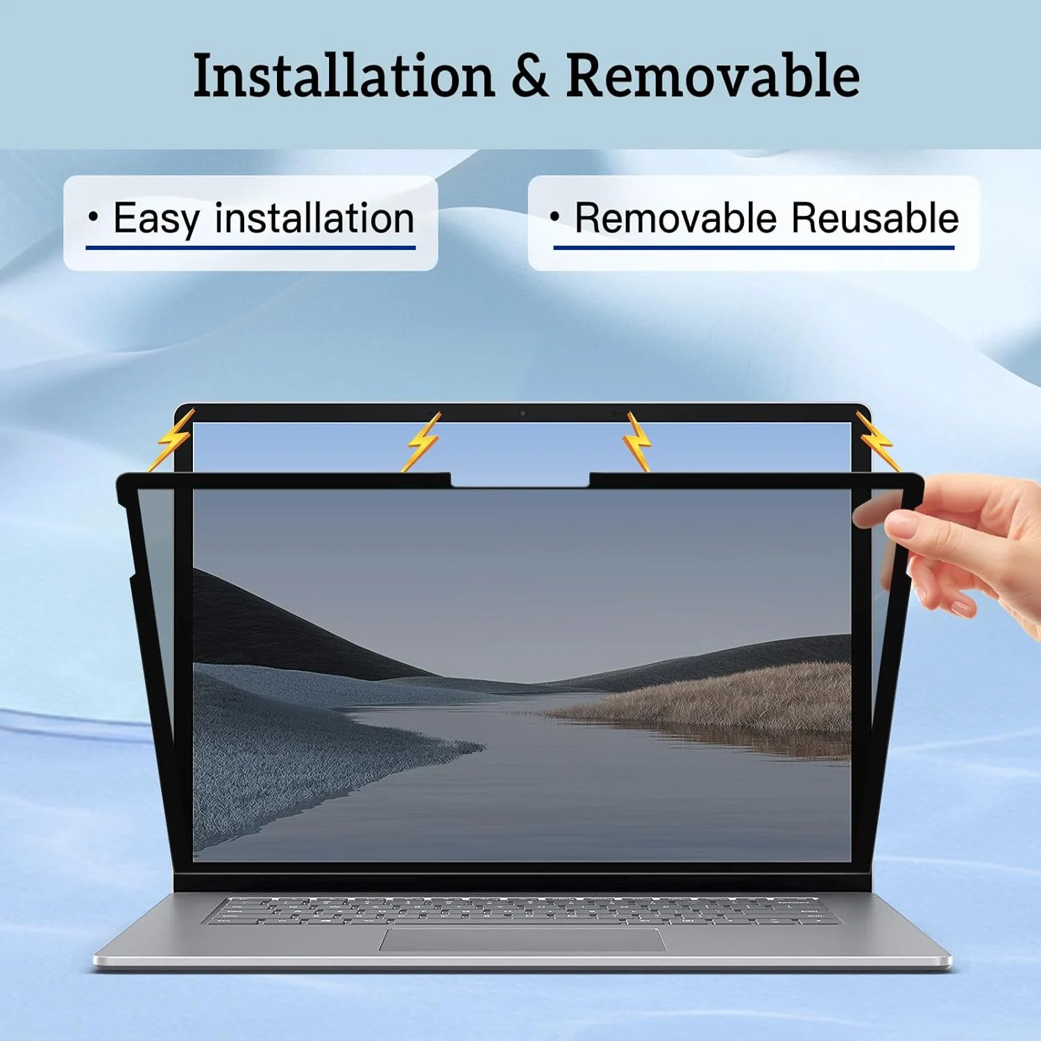 محافظ صفحه نمایش حریم خصوصی جداشدنی و قابل استفاده مجدد ZOEGAA برای Surface Laptop Studio 14.5 اینچ، نصب آسان، ضد تابش نور، ضد نور آبی، Microsoft Surface Laptop Studio 2