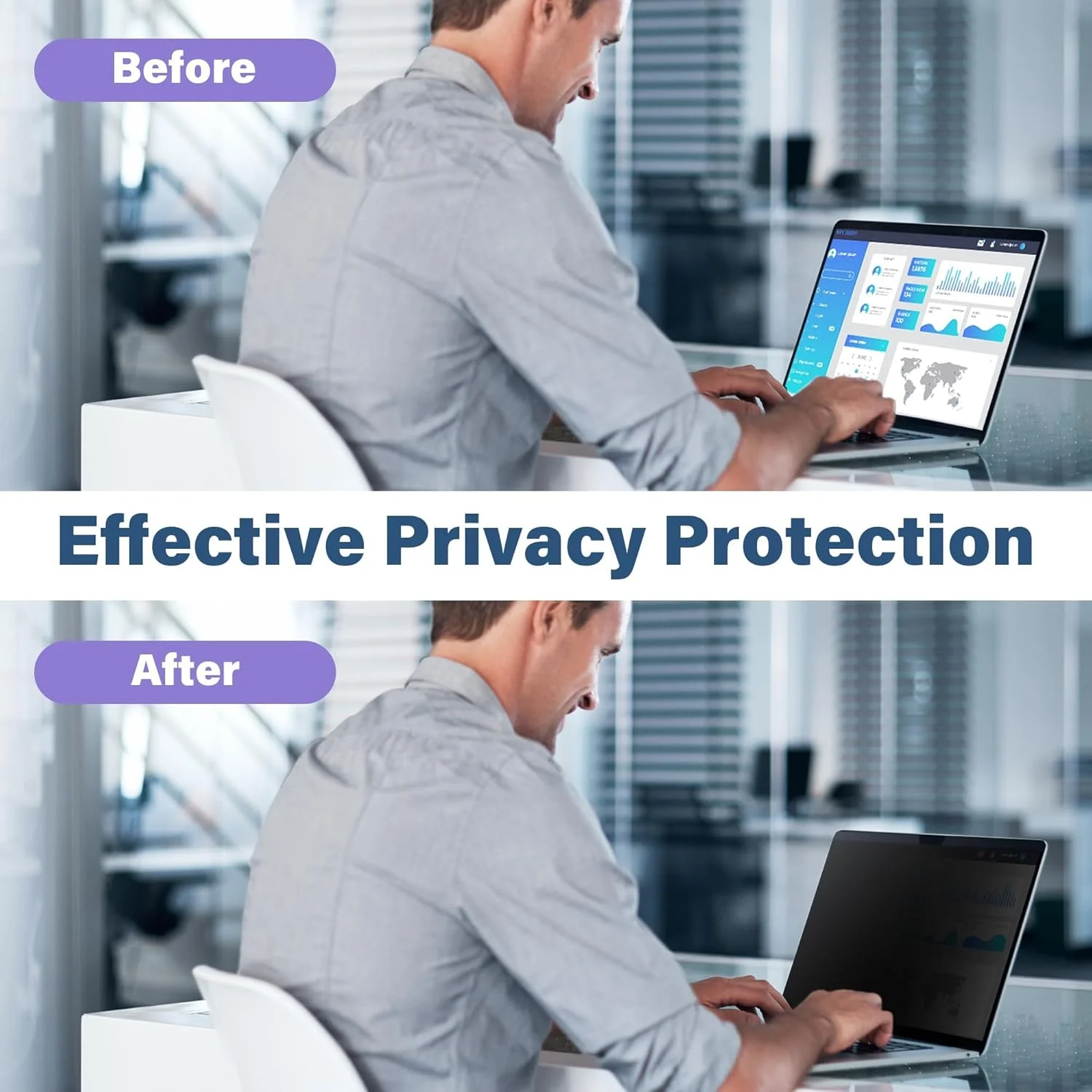 محافظ صفحه نمایش حریم خصوصی مغناطیسی SenseAGE برای مک بوک پرو 14 اینچ (2021-2024, M1, M2, M3, M4)، فیلتر ضد نور آبی، محافظ صفحه نمایش لپ تاپ برای مک بوک پرو 14"