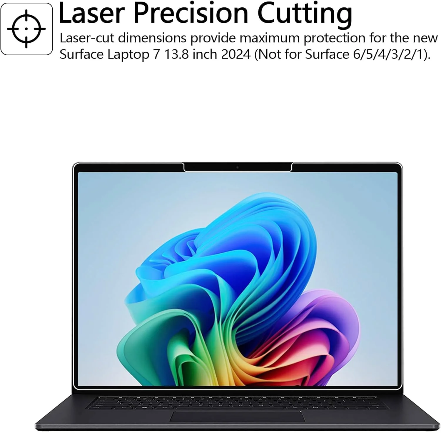 محافظ صفحه نمایش شیشه ای Megoo [2 عدد] برای Microsoft Surface Laptop 7، ضد خش، بسیار حساس، سازگار با قلم Surface، (2024 AIPC، 13.8 اینچ)