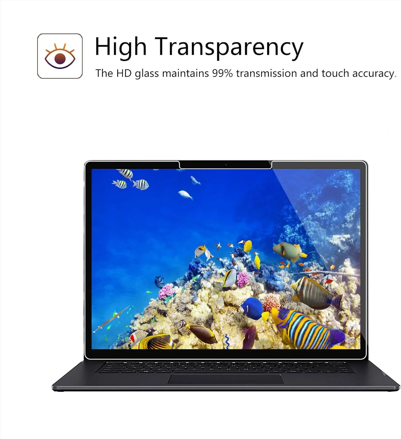 محافظ صفحه نمایش شیشه ای Megoo [2 عدد] برای Microsoft Surface Laptop 7، ضد خش، بسیار حساس، سازگار با قلم Surface، (2024 AIPC، 13.8 اینچ)