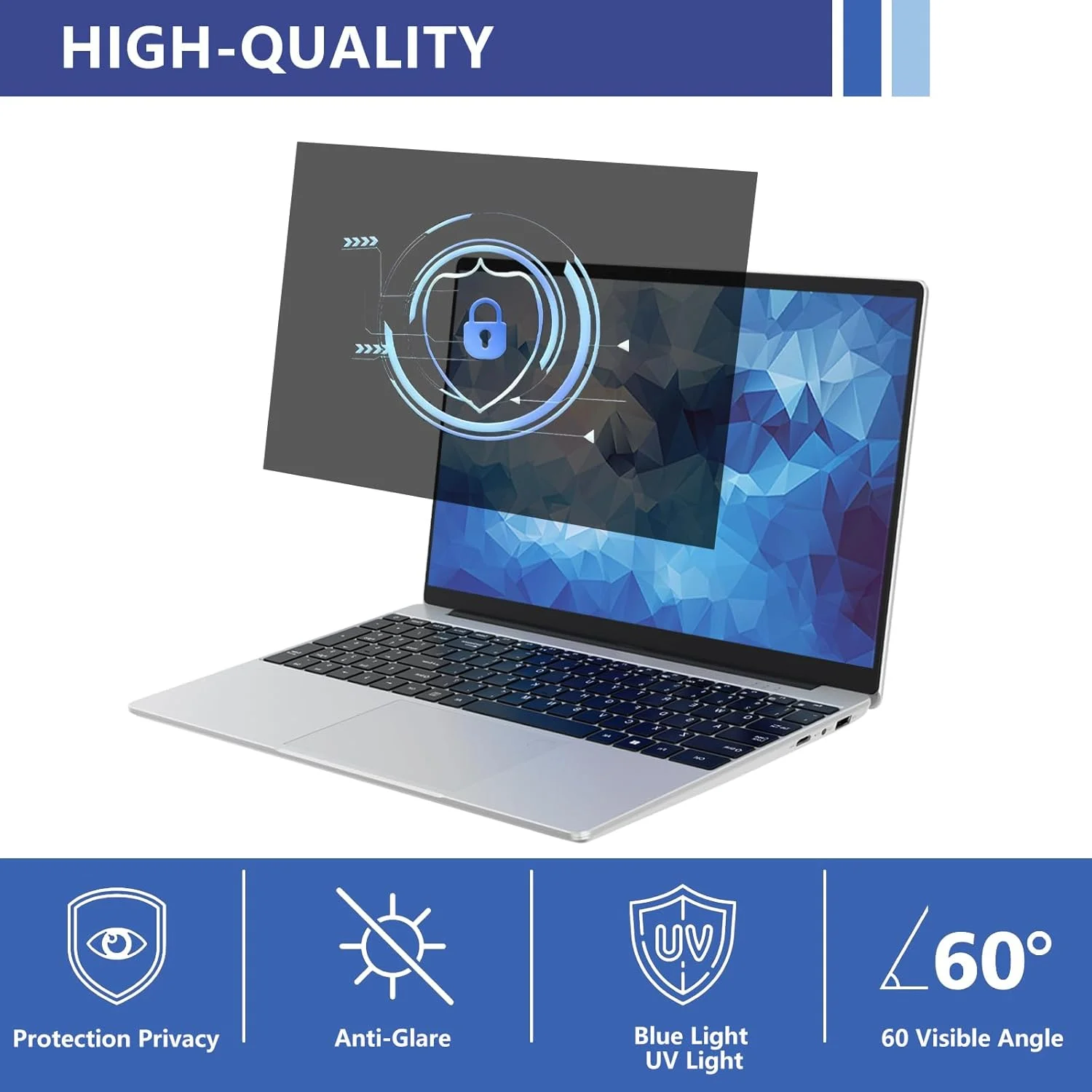 محافظ صفحه نمایش لپ تاپ 13.3 اینچی برای مانیتور با نسبت تصویر 16:10، فیلتر حریم خصوصی نوت بوک، محافظ صفحه نمایش ضد نور آبی، محافظ صفحه نمایش قابل جابجایی - 13.3 اینچ (16:10)