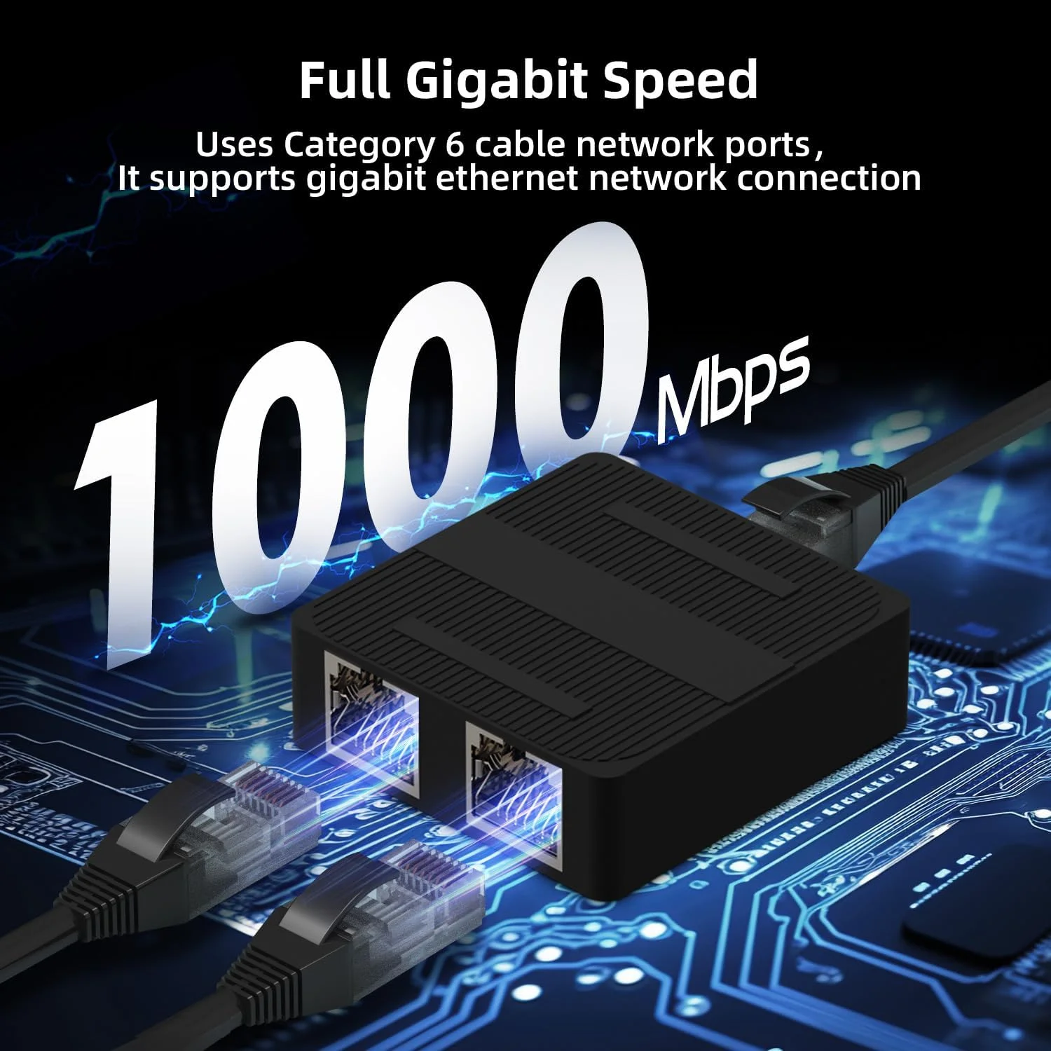 اسپلیتر شبکه گیگابیتی Binardat 1 به 2، سوئیچ اترنت گیگابیتی 3 پورت، منبع تغذیه Type-C، سایز مینی، نصب آسان