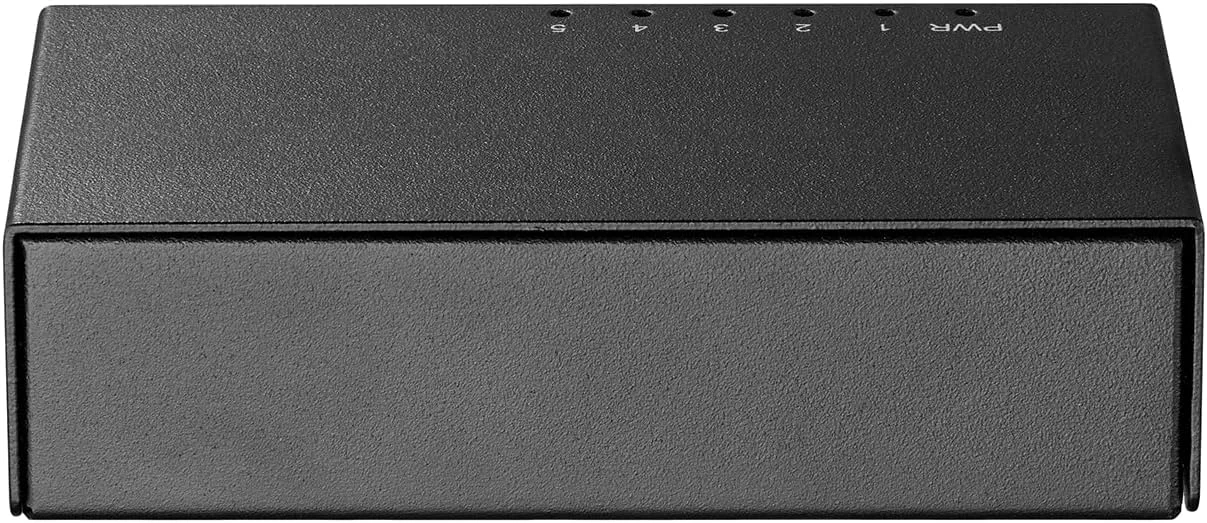 سوئیچ اترنت گیگابیتی 5 پورت Binardat، 5 پورت 100/1000 مگابیت بر ثانیه، بدنه فلزی مینی سایز، غیر مدیریتی، رومیزی/قابل نصب روی دیوار، Plug and Play