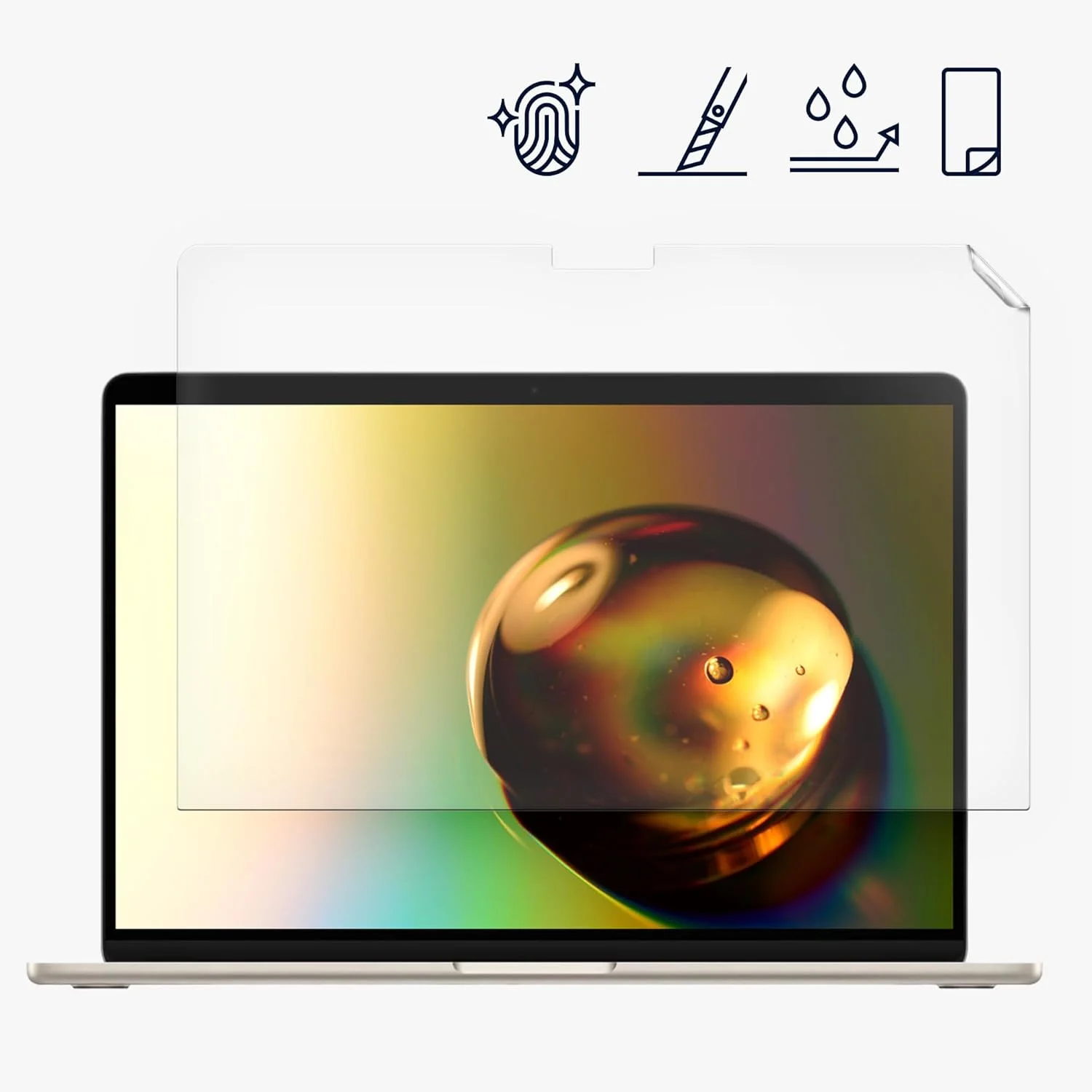 محافظ صفحه نمایش مات kwmobile سازگار با Apple MacBook Air 13.6 M3 2024 A3113 - محافظ صفحه نمایش - فیلم محافظ صفحه نمایش ضد انعکاس