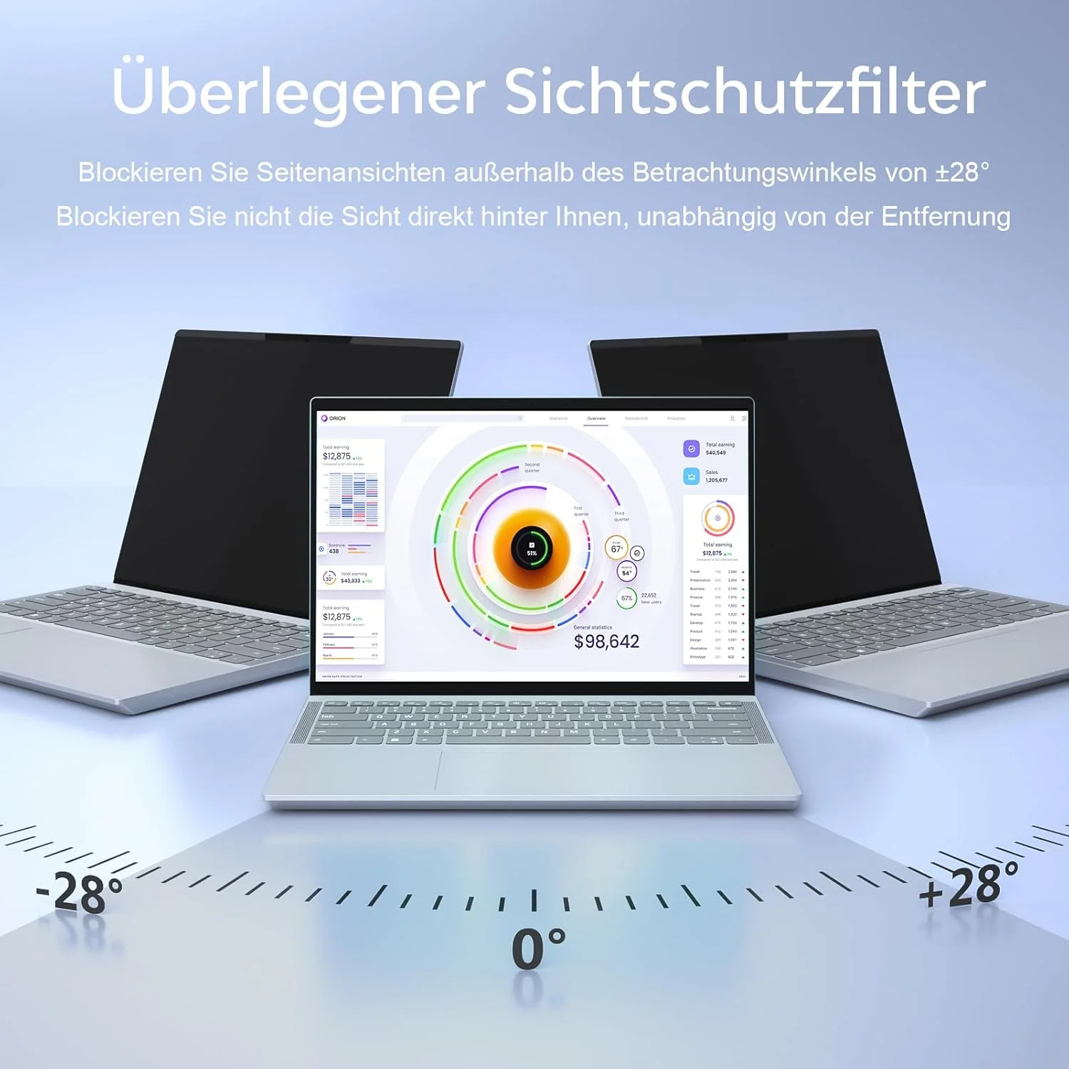 محافظ صفحه نمایش مغناطیسی لپ تاپ 16 اینچ نسبت تصویر 16:10، ضد نور آبی، ضد تابش، فیلتر حریم خصوصی قابل جدا شدن با آهنرباهای قوی 5 میلی متری
