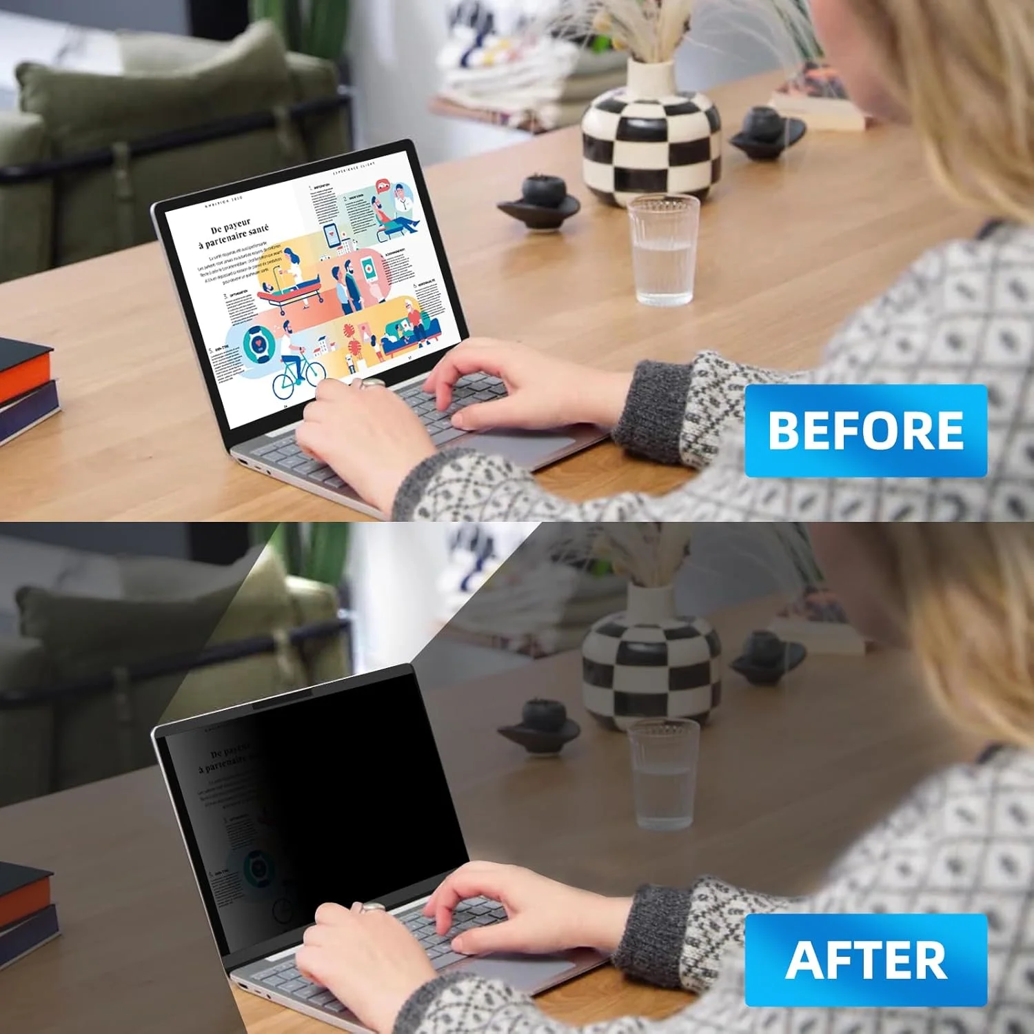 محافظ صفحه نمایش حریم خصوصی مغناطیسی جداشدنی 12.4 اینچی برای لپ تاپ محافظ صفحه نمایش حریم خصوصی مغناطیسی جداشدنی 12.4 اینچی برای لپ تاپ